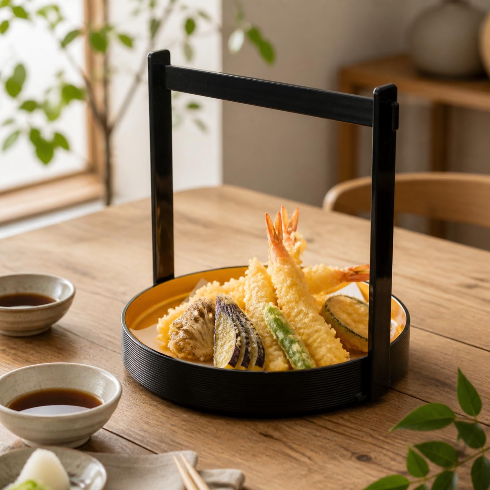 Cestino Portacibo con Struttura di Supporto Resistente agli Urti Espositore da Tavola con Nervature per Catering, Buffet, Feste, Giallo, XL