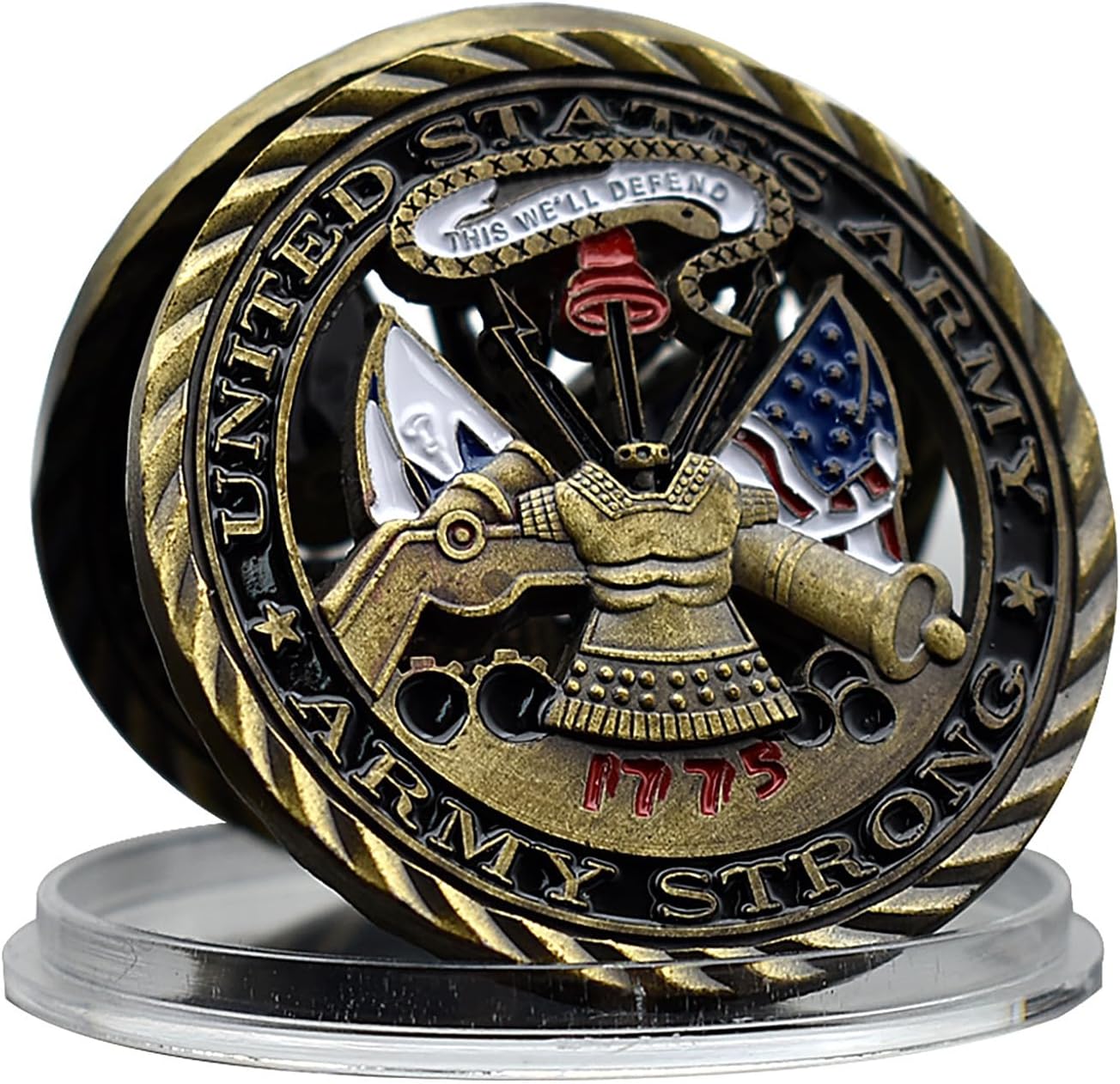 US Army Challenge Coin - 1.57 Inch Military Coin with 'This We'll Defend' and Army Values, for Veterans and Military Enthusiasts