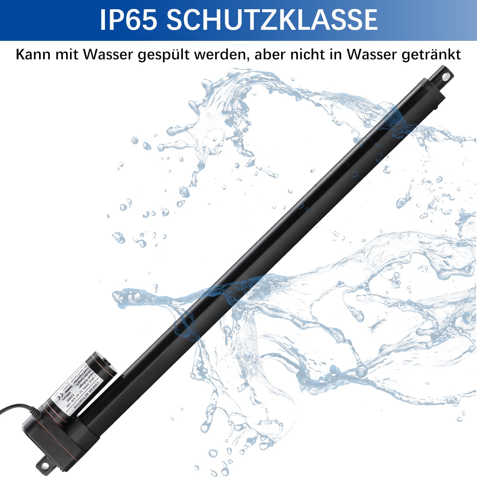 Jvnvlki Lineaire actuator, 800 mm, 400 N, IP65 waterdicht, lineaire aandrijving, 12 V, 34 mm/s, met montagebeugels voor liftcoop-deur, kast, raamopener, deuropener, thuisautomatisering