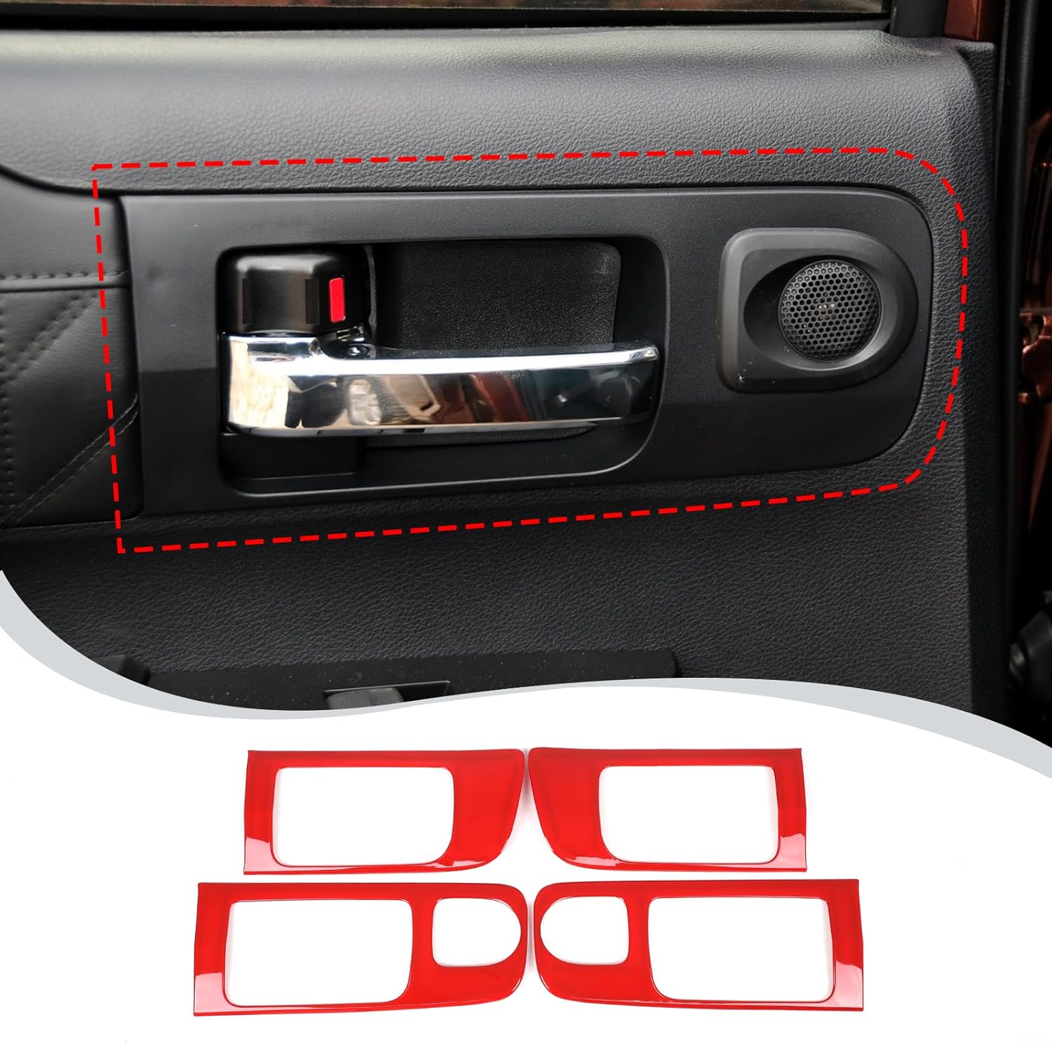LLKUANG Car Inner Door Handle Frame Panel Cover Trim for Toyota Tundra 2014-2021 Interior Accessories (Not fit Double Cab Model) (Carbon Fiber Pattern, Low Configuration)