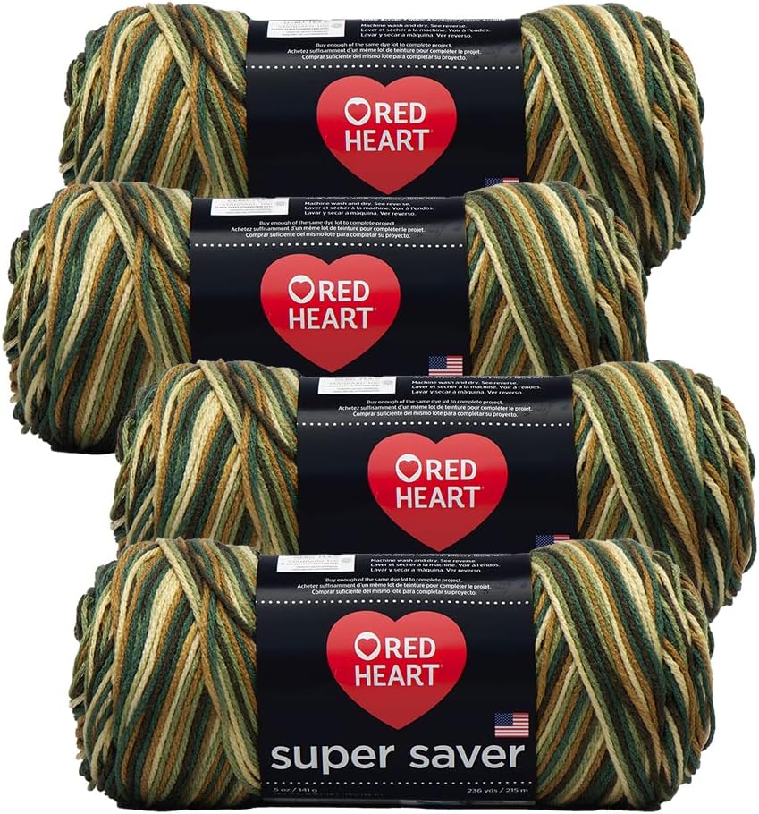 Red Heart Super Saver Yarn (4-Pack of 5oz Skeins) (Woodsy)