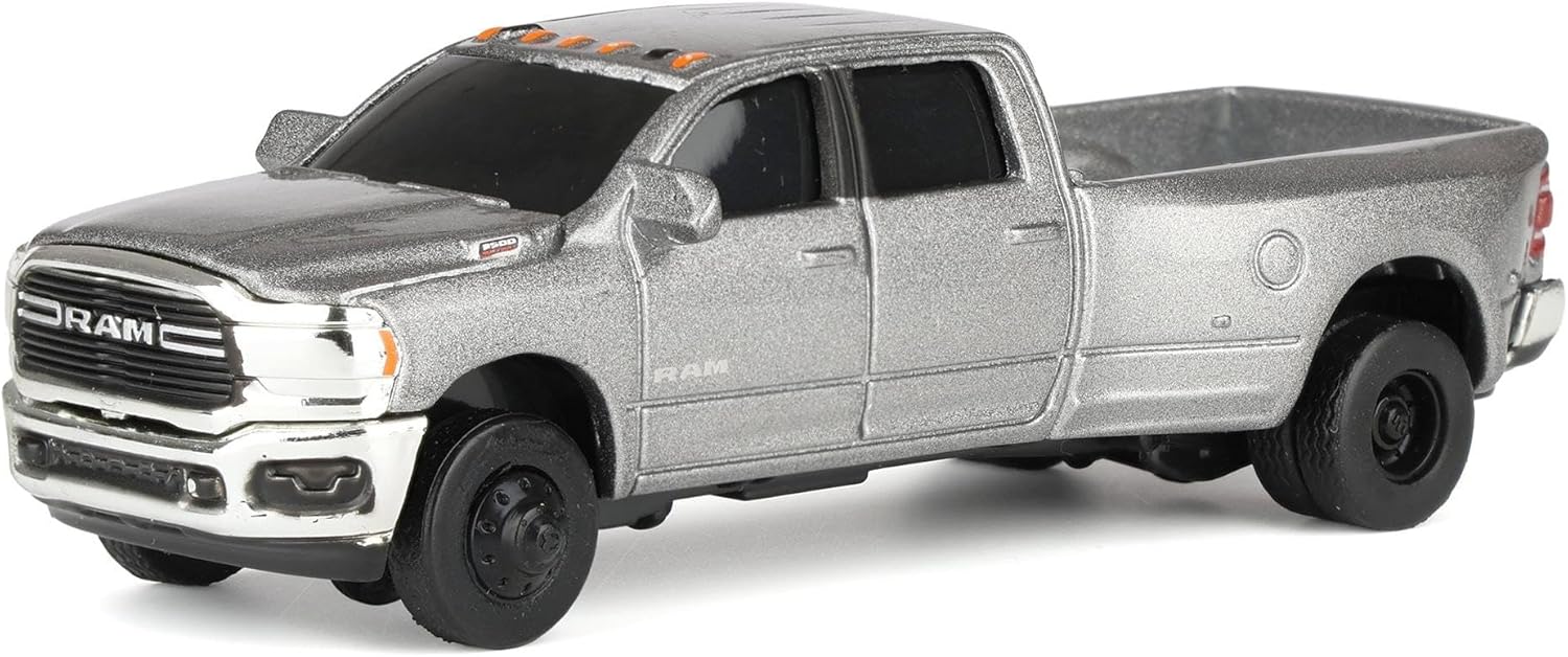 Tomy 1/64 Silver RAM 3500 Dually Pickup Truck Collect N Play 47169B-2