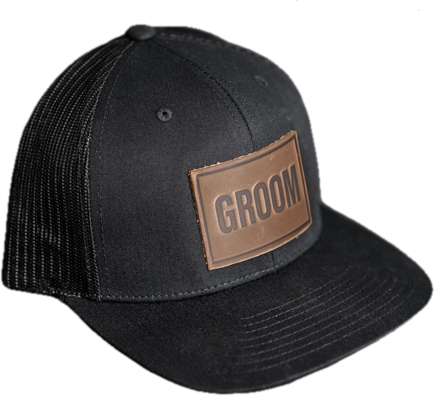 Ox & Pine Bride and Groom Leather Patch Trucker Style Hats - Wedding Hats, Wedding Gifts