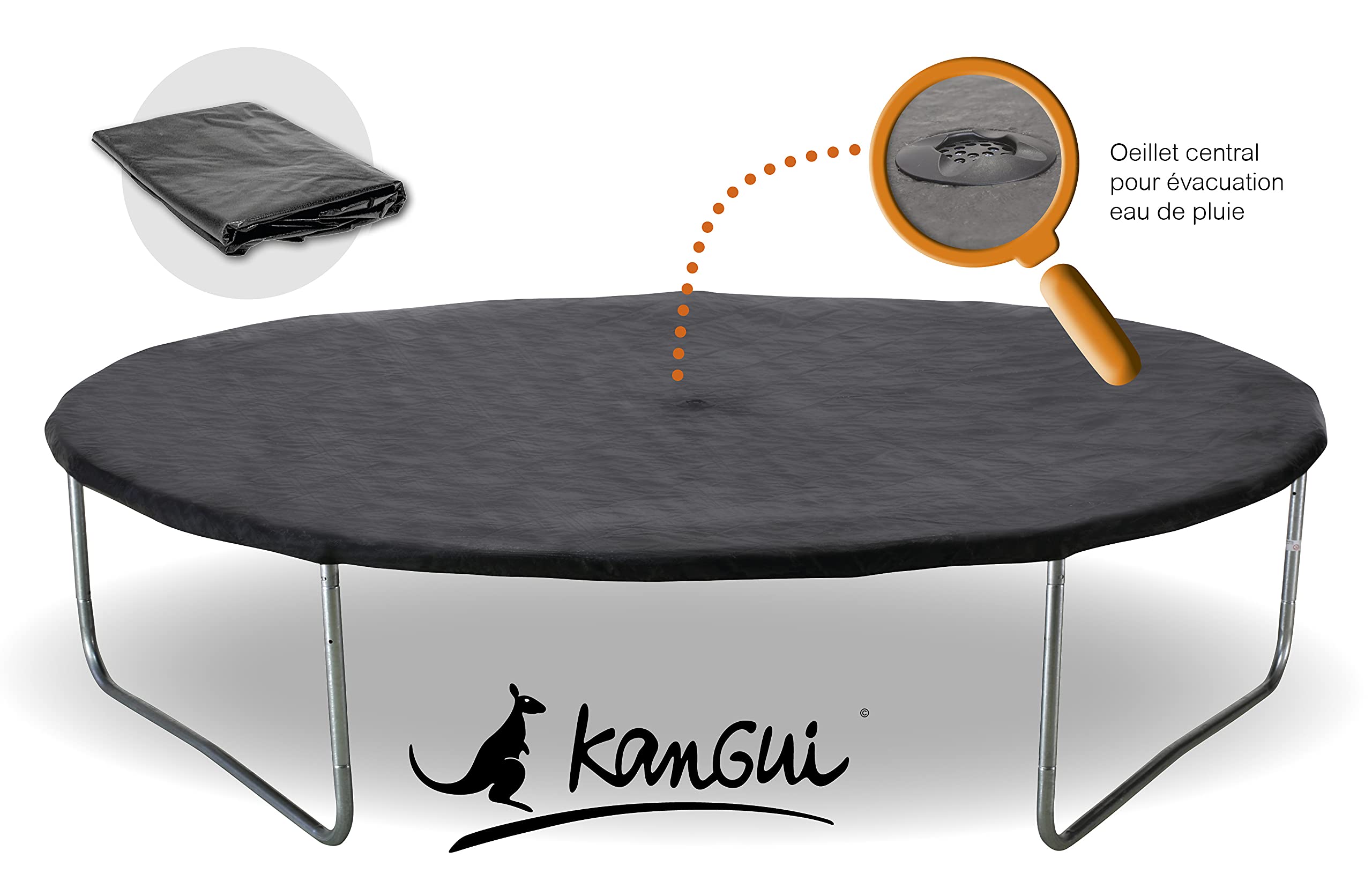 Kangui - Trampoline Rond avec Filet de sécurité, échelle, bâche et kit d'ancrage | Vert | Ø250 - Ø300 - Ø360 - Ø430cm | RALLI