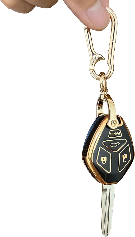 for Mitsubishi Key Fob Cover Smart Key with Keychain Fit for Mitsubishi Eclipse Galant Lancer Outlander