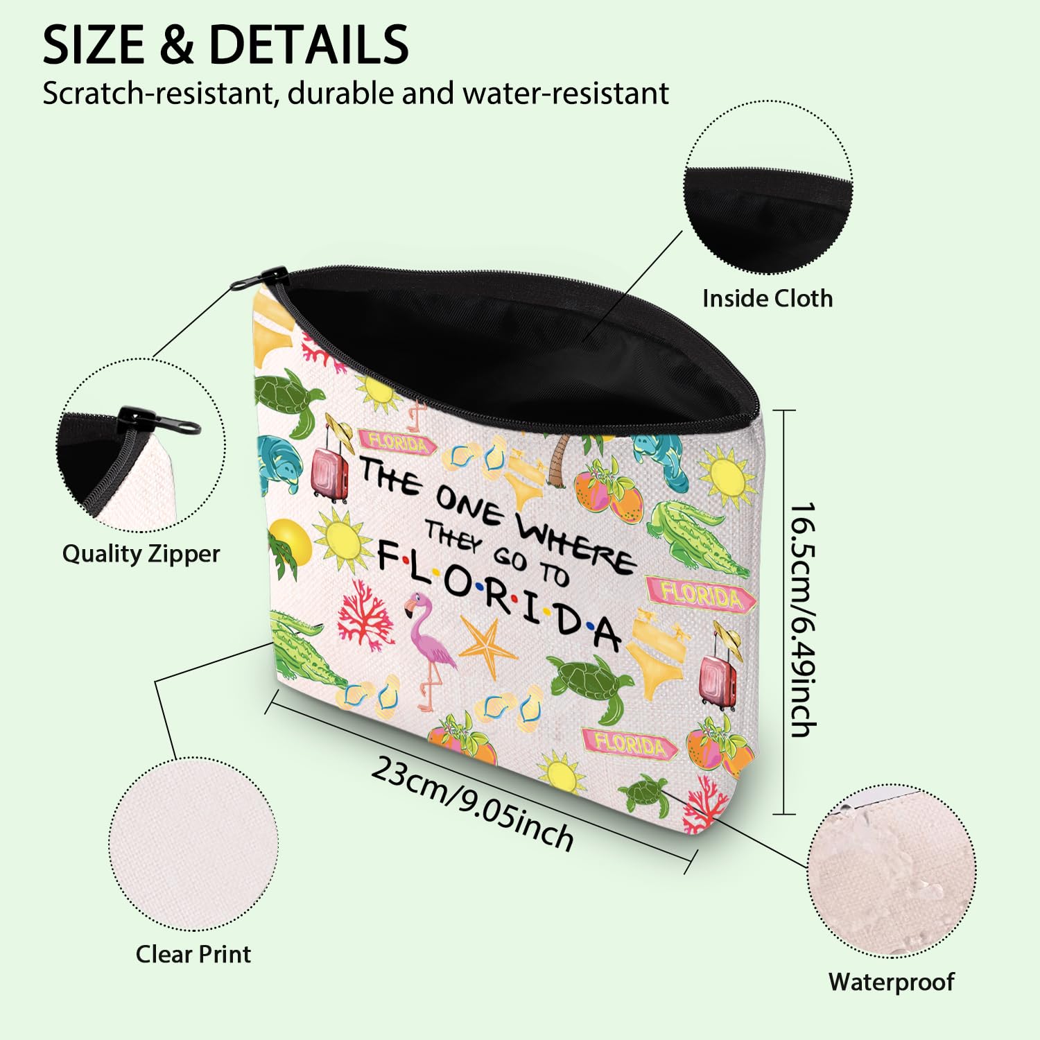 Florida Trip Makeup Bag The Sunshine State Gift Beach Lover Gift Florida Souvenir Gift Florida Travel Bag Florida Housewarming Gift Vocation Gifts (Florida UK) - Image 2