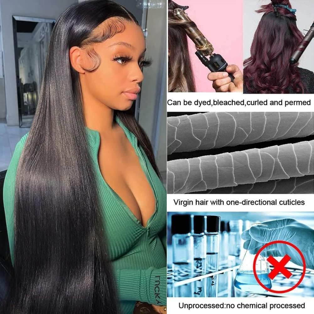 QTHAIR 18A Brazilian Straight Human Hair 3 Bundles 100% Virgin Unprocessed Straight Human Hair (26" 28" 30",300g) Brazilian Straight Hair for Black Women