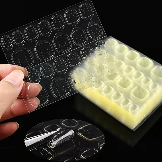 240 Pcs Thin Breathable Adhesive Tabs Fake Nail Glue Sticker 10 Sheets Super Sticky Double Sided Tips (Germany Jelly Gel) Flexible for Acrylic False Nails Manicure Tape (240 Pcs)