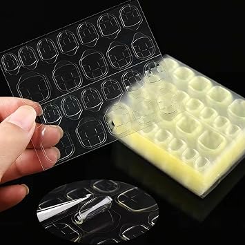240 Pcs Thin Breathable Adhesive Tabs Fake Nail Glue Sticker 10 Sheets Super Sticky Double Sided Tips (Germany Jelly Gel) Flexible for Acrylic False Nails Manicure Tape (240 Pcs)