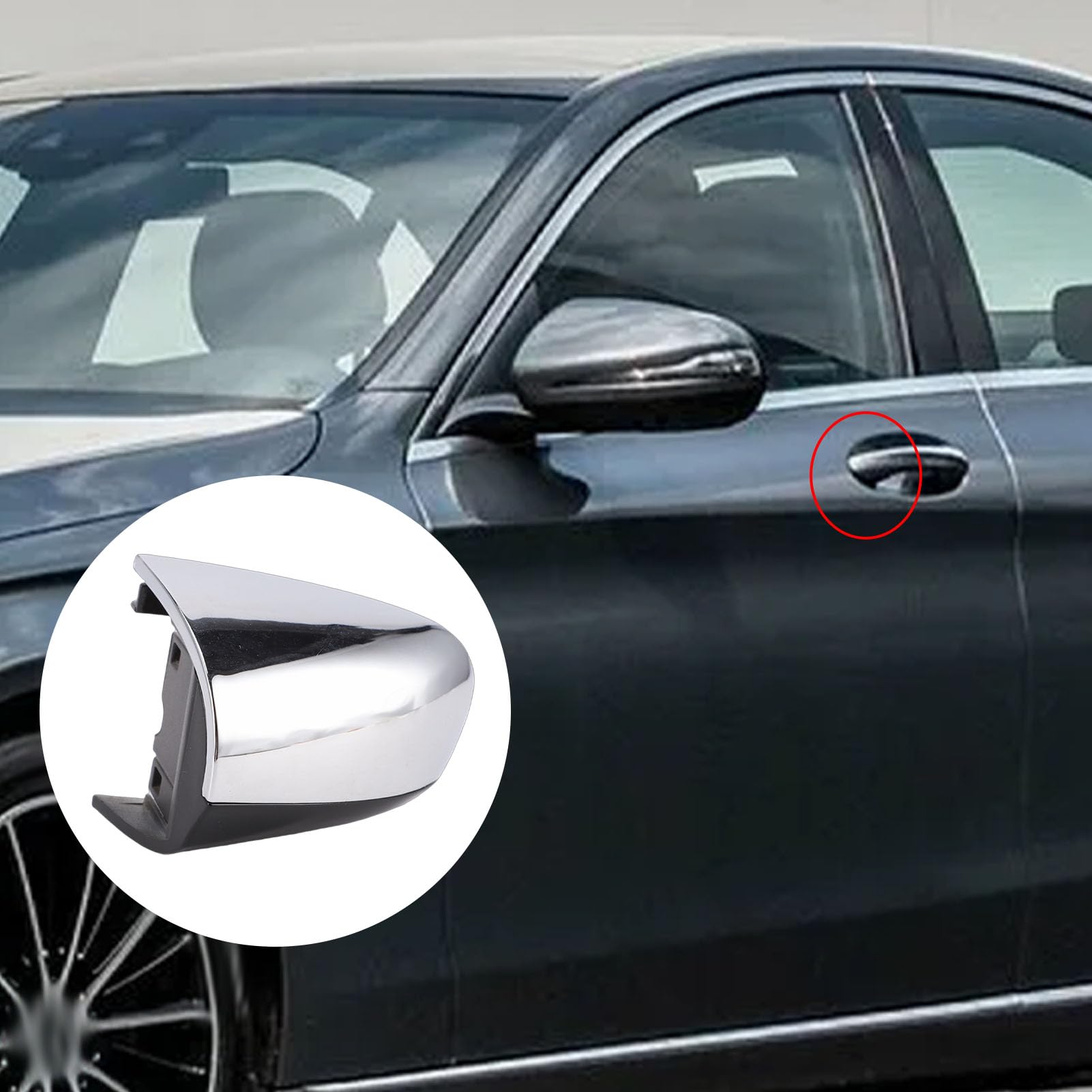 OEM A0997661700 przednia lewa klamka klamki pokrywa pokrywy pokrywy pokrywy plastikowej wymiany dla Mercedes C klasa W205 E klasa W213 osłona klamki (czarna)