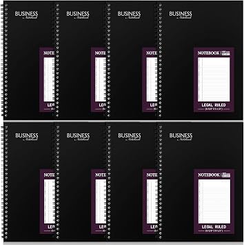 Resurhang 8 Pack Wirebound Business Notebook 6-5/8" X 9-1/2", Purple