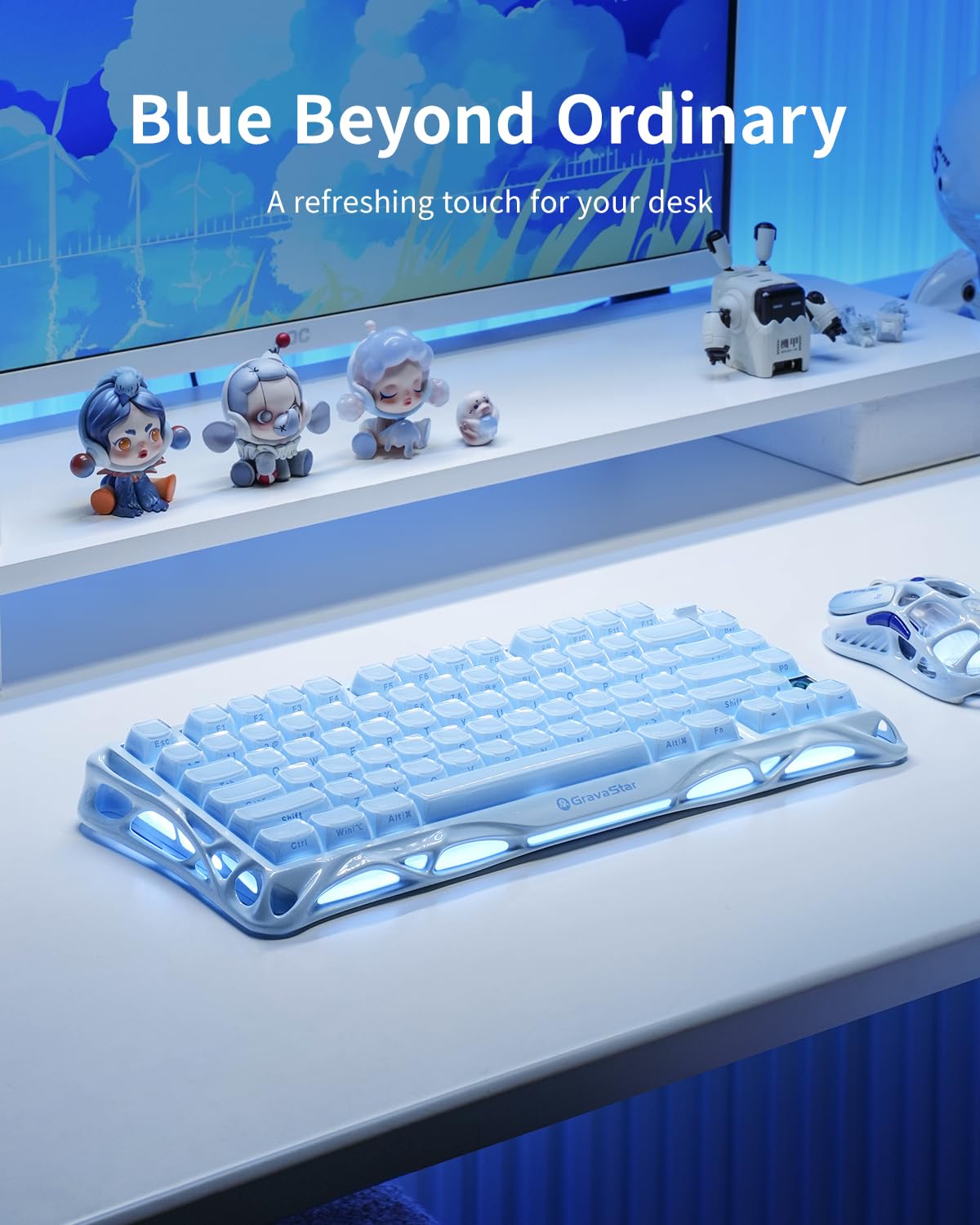 Amazon.com: GravaStar Mercury K1 75% Blue Gaming Keyboard