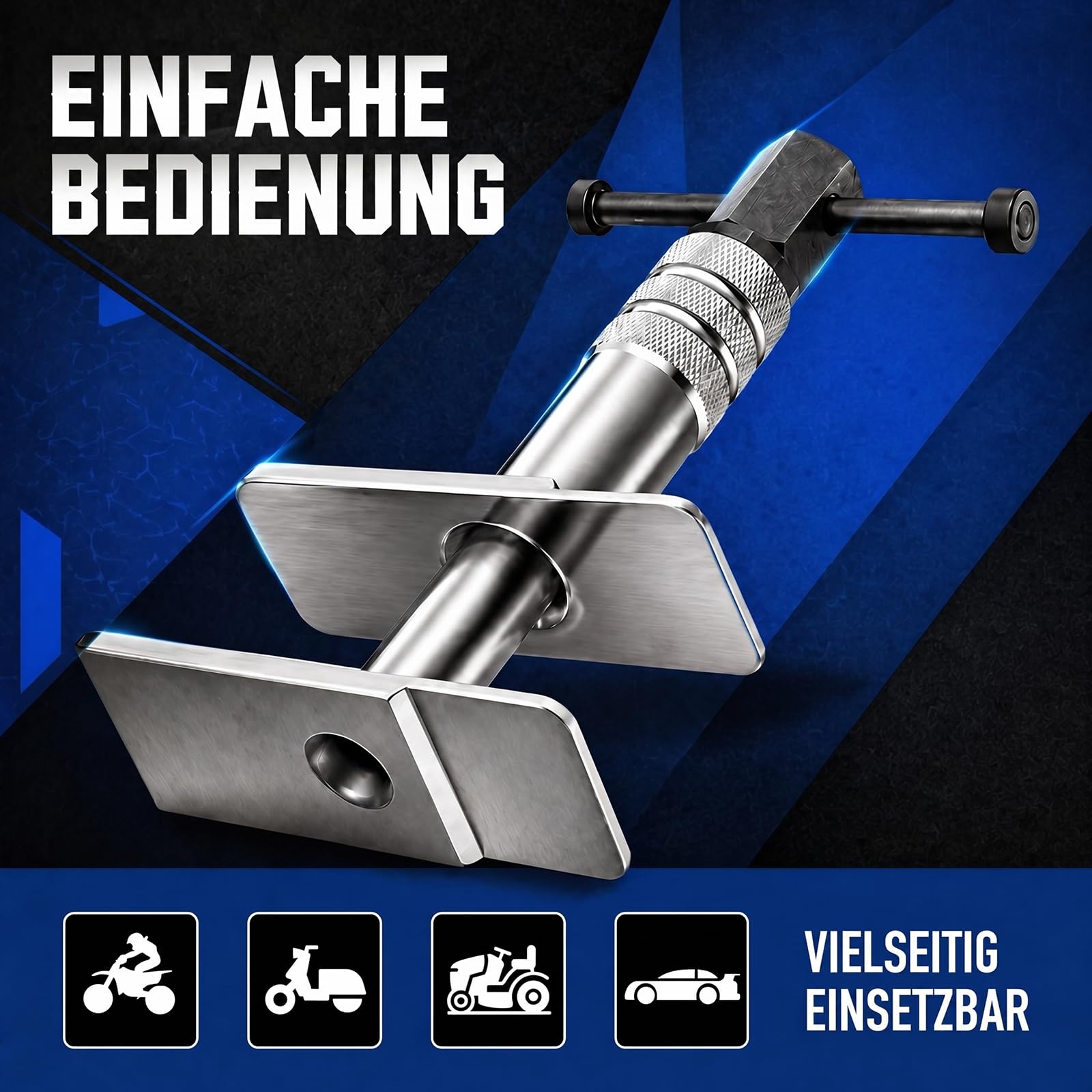 Bremskolbenrücksteller, Profi Bremsenrücksteller Auto & Motorrad Bremsen Rücksteller für Verkantfreies Zurückstellen, Bremsenrücksteller mit Kugelgelagerter Spindel Großen Kleinen Backen