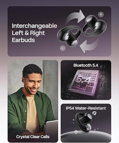 Miniatura 8 de SHOKZ OpenDots ONE - Auriculares de oído abierto, Auriculares de clip con micrófono - Auriculares inalámbricos Bluetooth con micrófono - Seguros,