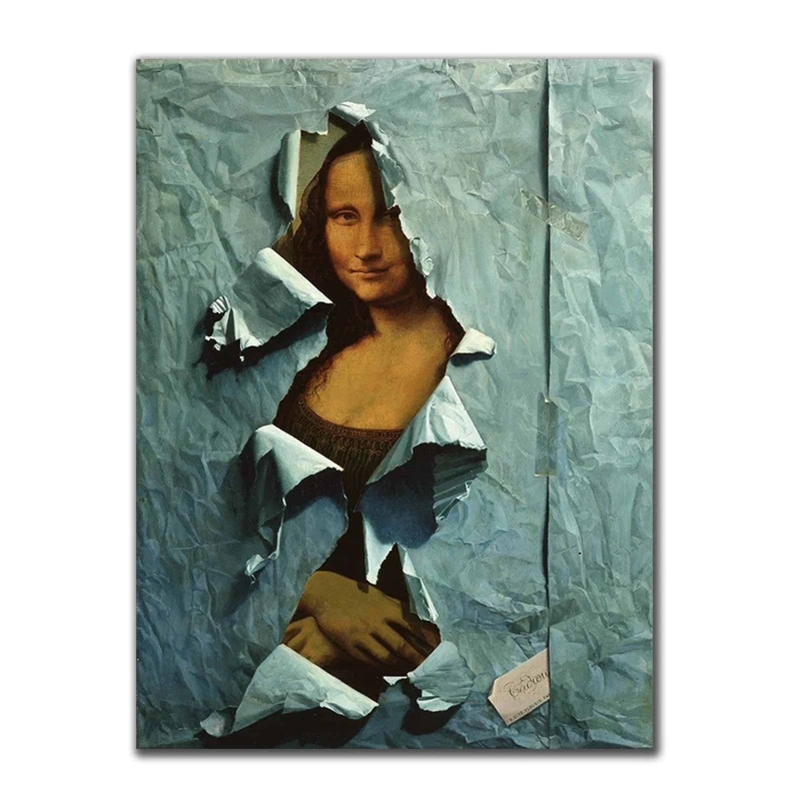 Mona Lisa peinture sur toile déco salon affiche impression murale 30x52 cm - 8