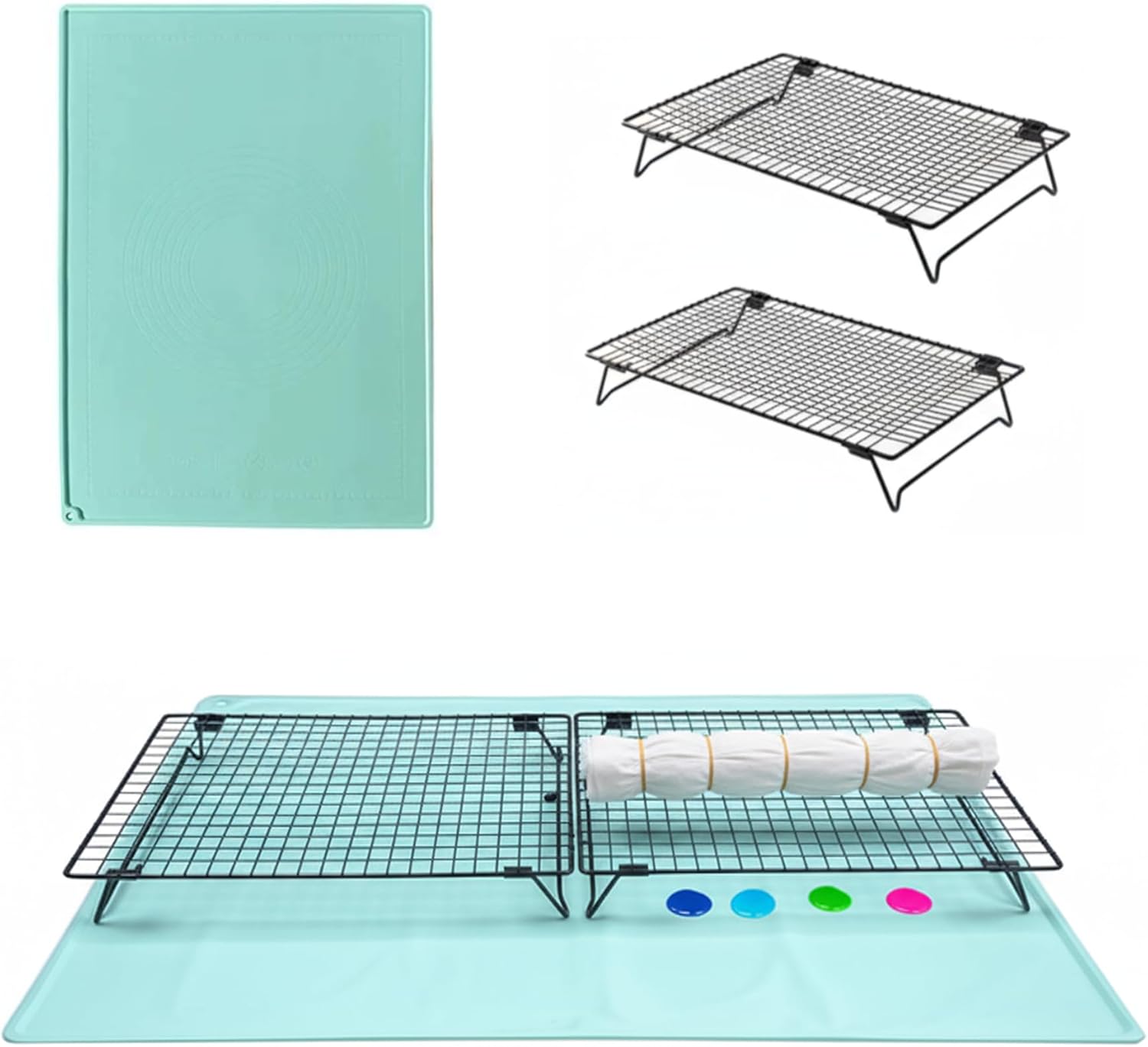 Tie-Dye Kit with 2 Stainless Steel Folding Brackets & Non-Slip Silicone Pad. Easy to Clean DIY Tie-Dye Supplies.(TD-01)