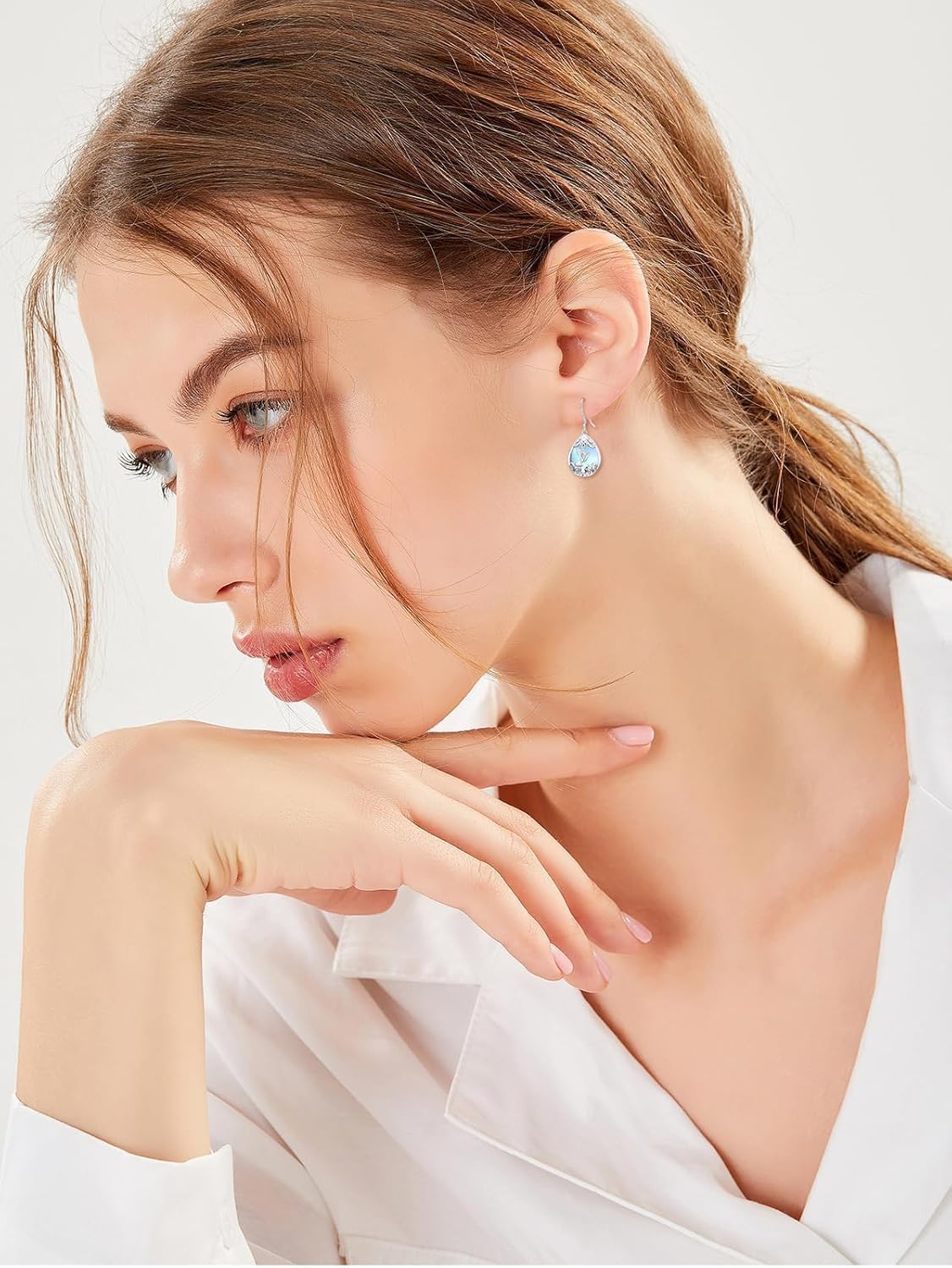 Midari 925 Sterling Silver Moonstone Earrings for Women, Tree of Life Butterfly Hummingbird Sunflower Dragonfly Dangle Earrings, Hypoallergenic Jewelry, Valentine's Day Birthday Gift for Her Mom - Image 4