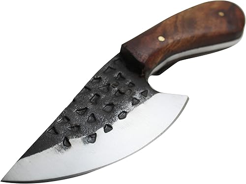 Miniatura 2 de Wild Turkey Handmade Collection 1075 - Cuchillo de caza de espiga completa de acero al carbono, hoja de acero de alto carbono forjado hecho a mano