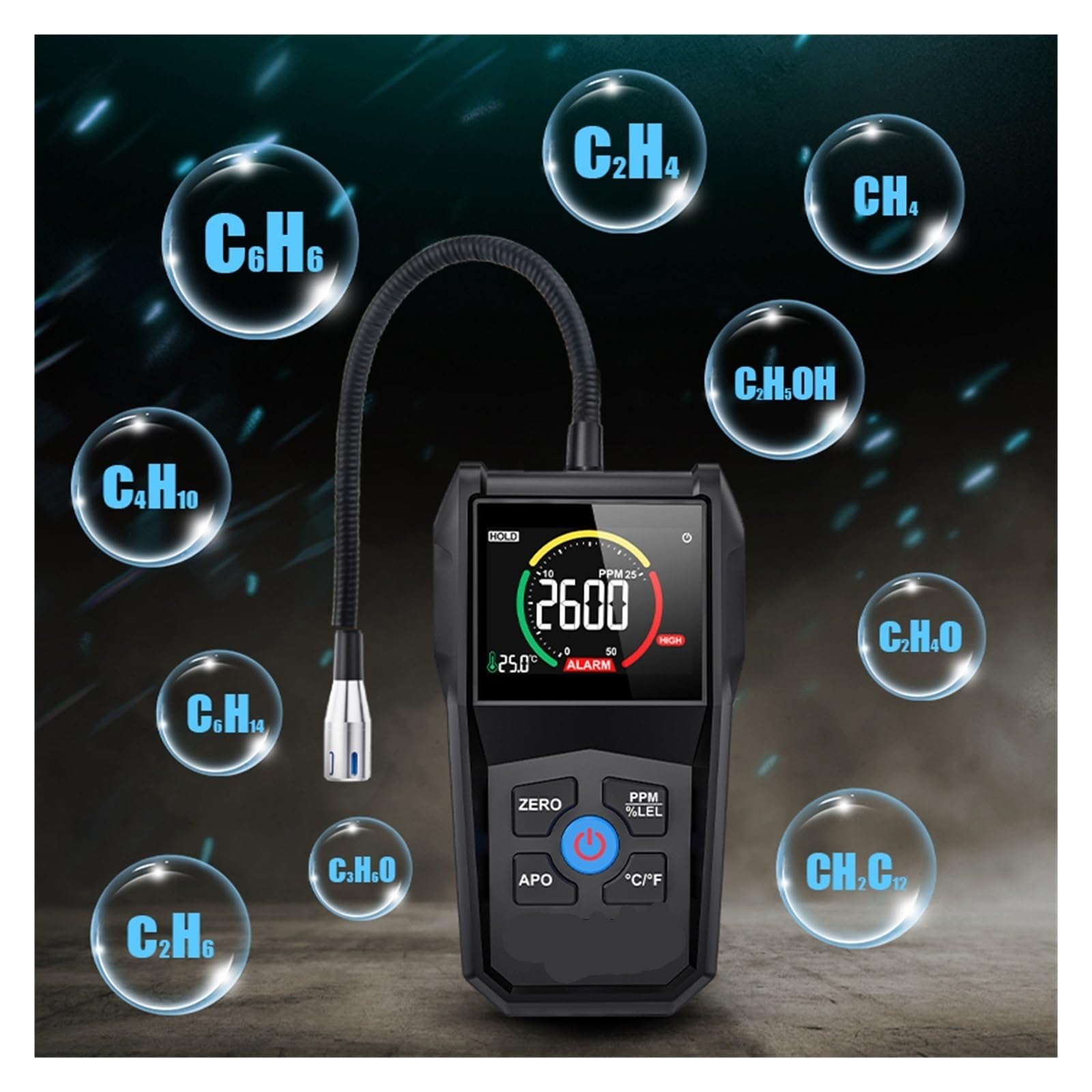 Détecteur de gaz, Détecteur de Fuite gaz Combustible CH4 Naturel Inflammable méthane Butane analyseur d'alcool d'eau