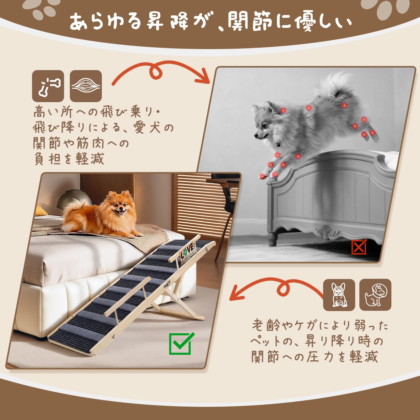 ペットスロープ 安全サイドレール付き ペットステップ 折りたたみペット用 坂状 Amazon.co.jp: ペットスロープ 安全サイドレール付き Pawabooペット
