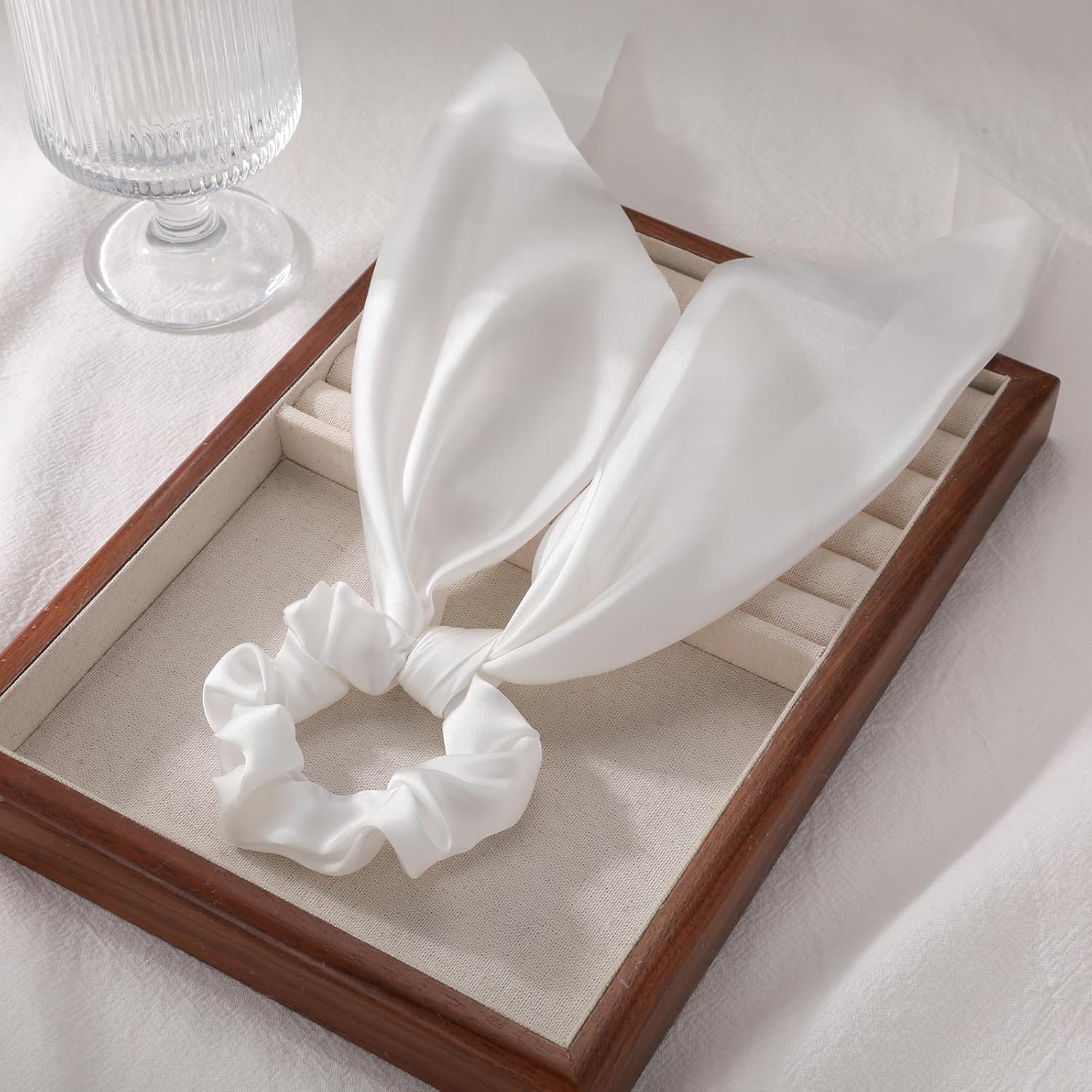 Satin Scrunchies with Bow - 10 Pack Hair Scarf Scrunchies, Bow Hair Ties Elastic Ponytail Holders, Soft Hair Ribbon Bands for Women & Girls, Gentle Hair Accessories for All Hair Types - Image 5