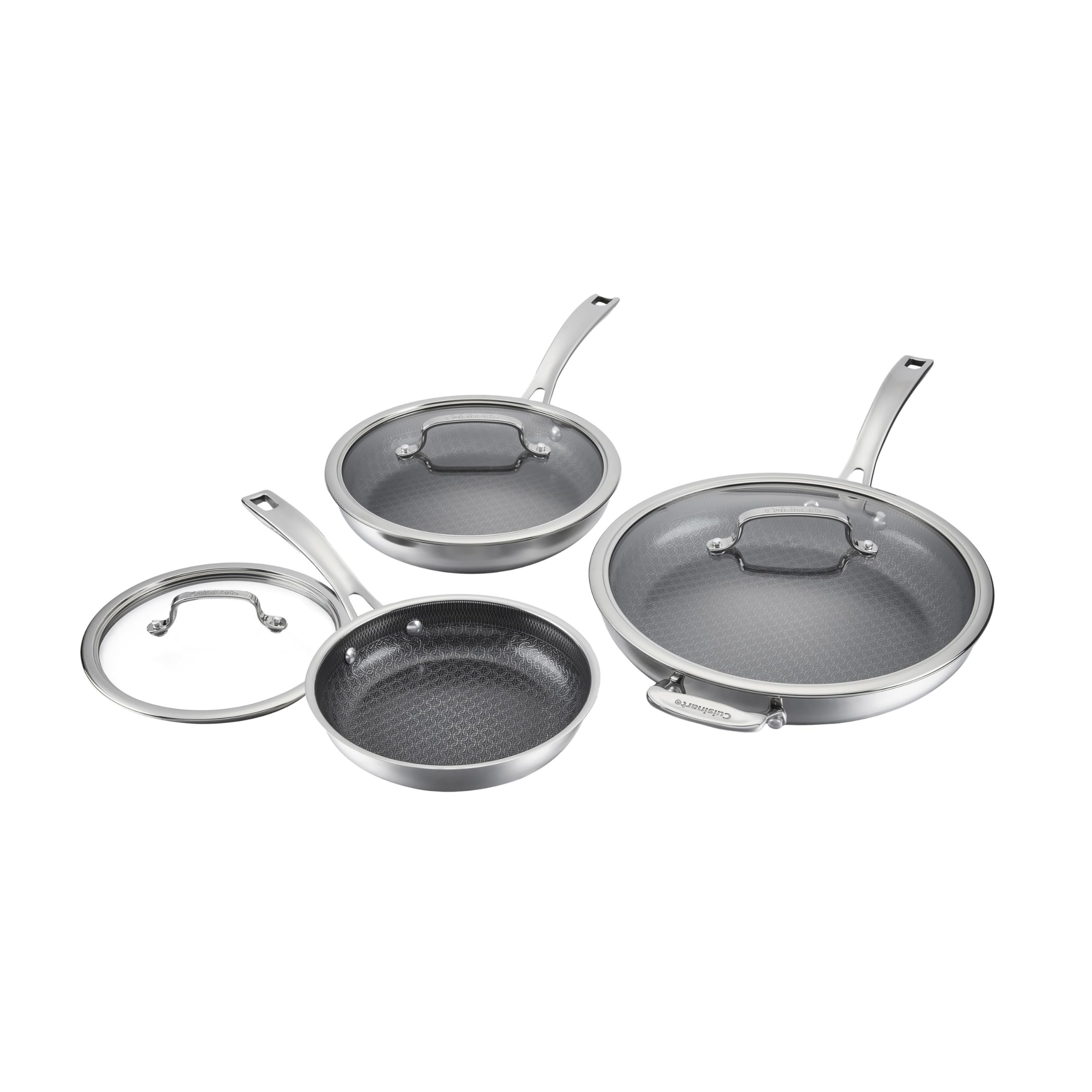 Cuisinart FusionPlus Nonstick Stainless Steel Cookware Set, 6-Piece Skillet Cooking Set with PFAS-Free PURELYSEAR Ceramic Non Stick Technology,
