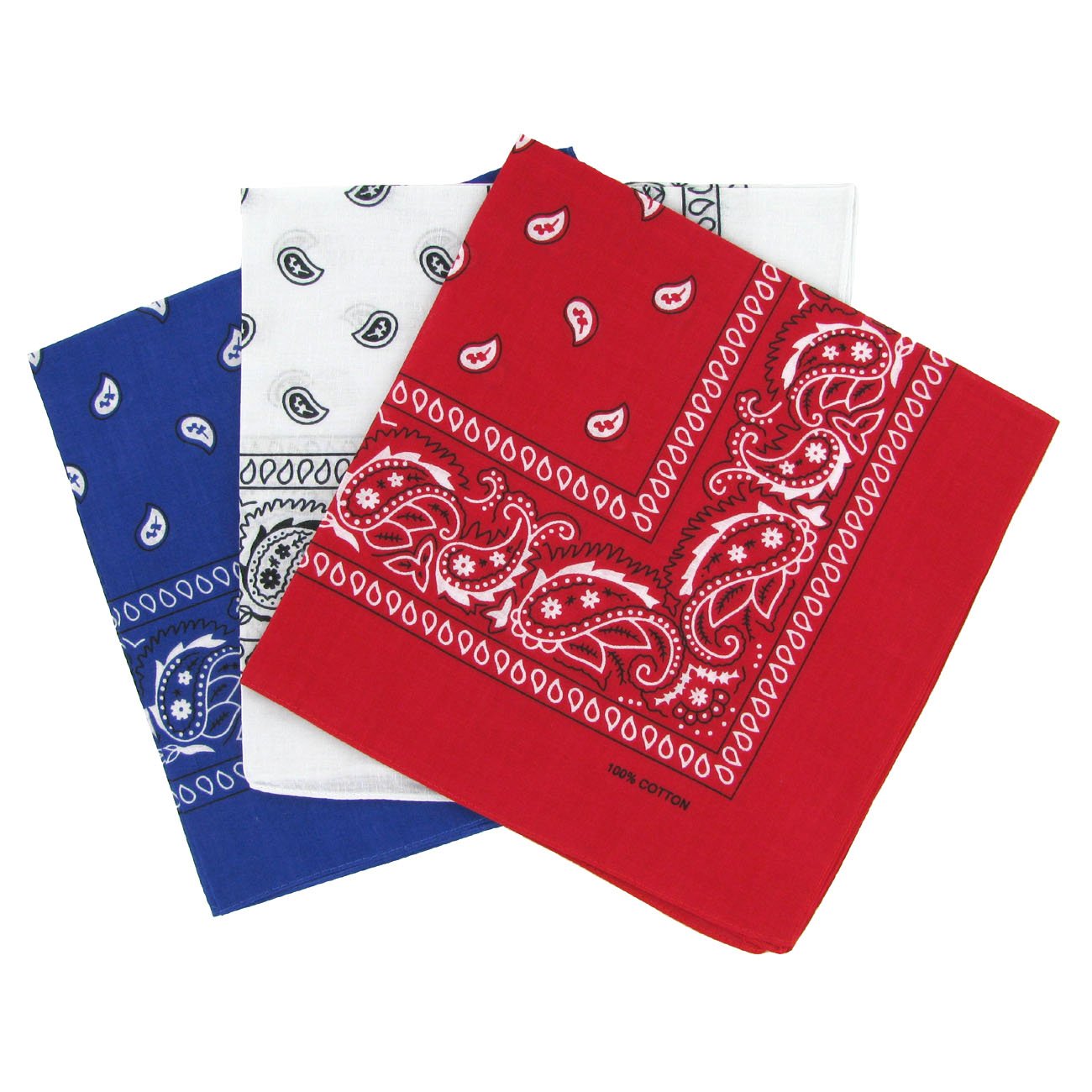 3 Pack Paisley Bandana Dames en Heren Sjaal - Halsdoek - Rood, Roze, Blauwgroen - Multifunctionele Katoenen Bandana