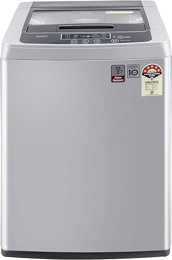 LG 6.5 Kg 5 Star Smart Inverter Fully-Automatic Top Loading Washing Machine (T65SKSF4Z, Middle Free Silver)