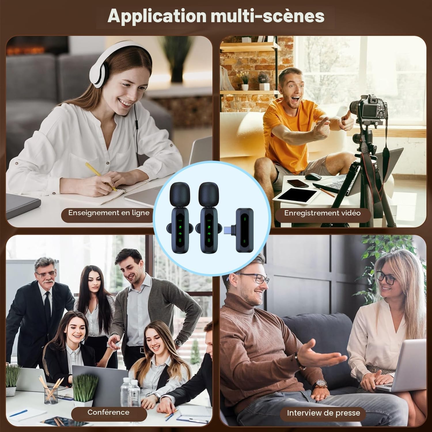XIXIXIAXIA Mini Micro Cravate sans Fil pour Android/iPhone/Ordinateur Portable/iOS – Microphone à Revers à réduction du Bruit pour Enregistrement, Micro à Clipser, vidéo, Tiktok, Youtube, Vlog