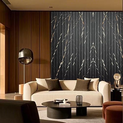 Miniatura 2 de OUZUGIE WPC Paneles de pared acústicos con listones acústicos, paquete de 8 paneles de pared 3D de 114 x 6 pulgadas para decoración de pared