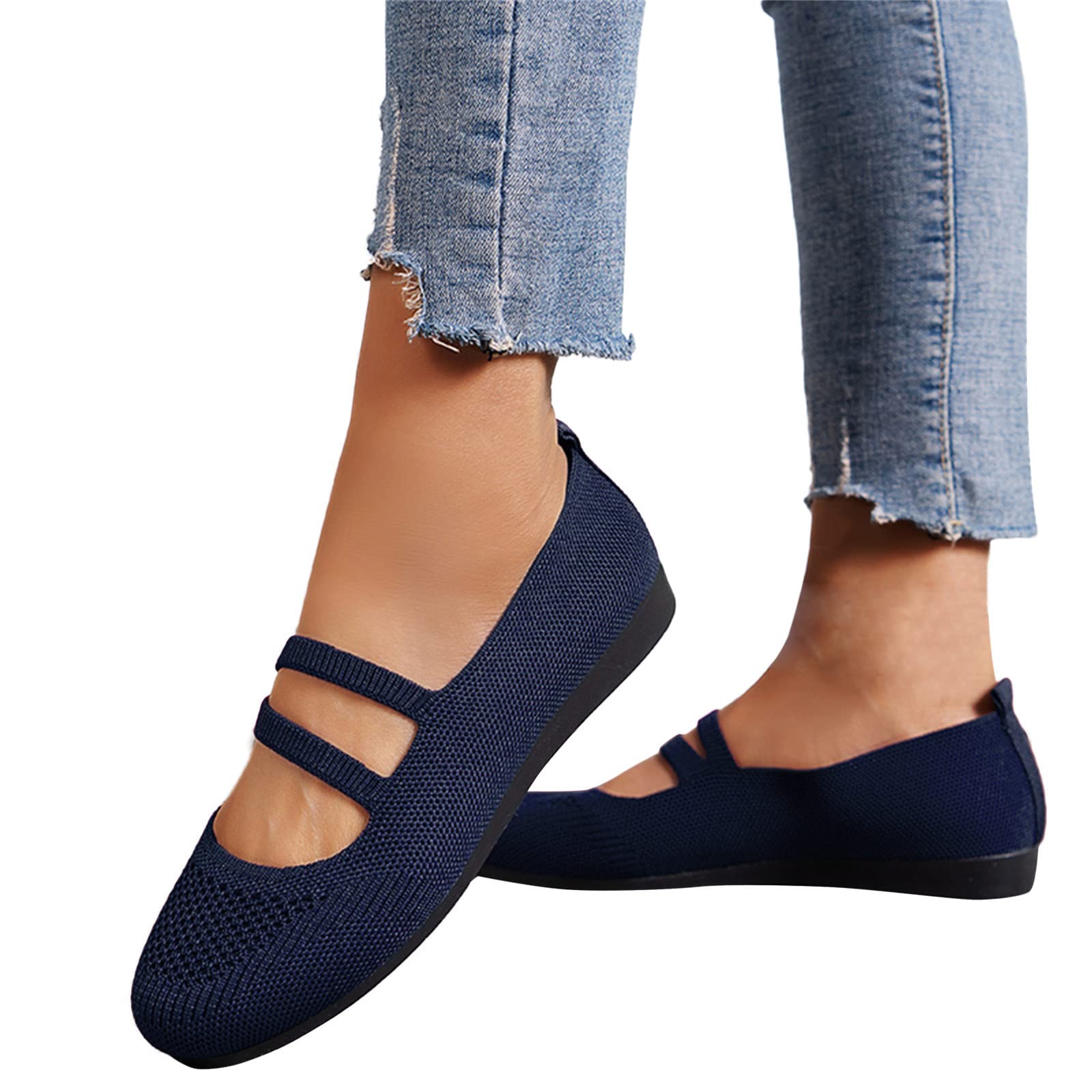 Ballerine Donna Eleganti, Ballerina Pantofole Comode Chiuse Da Camminata Scarpe Con Tacco Basse Da Ballo Pianta Larga Mocassini Sneakers Casual Slip on Primavera Estate