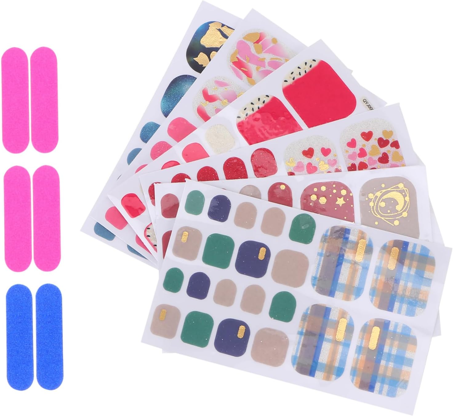 FRCOLOR 6 Sheets Toe Nail Stickers Toe Nail Wraps Toenail Sticker Adhesive Toenail Polish Strips Nail Polish Stickers Nail Stickers Full Nail Wraps for Women