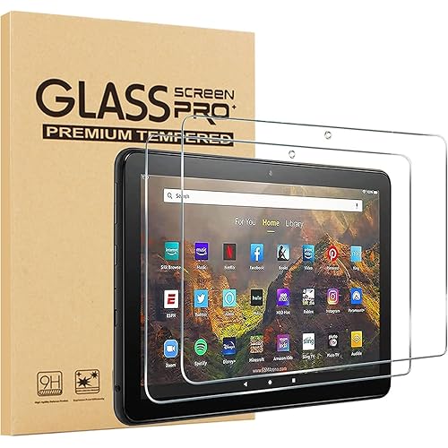 [2 Pack] Glass Screen Protector For Amazon Fire HD 10 11th Generation (2021), Epicgadget Fire HD 10 / Fire HD 10 Kids Edition Tempered Glass Screen protector, HD Clear / 9H Hardness