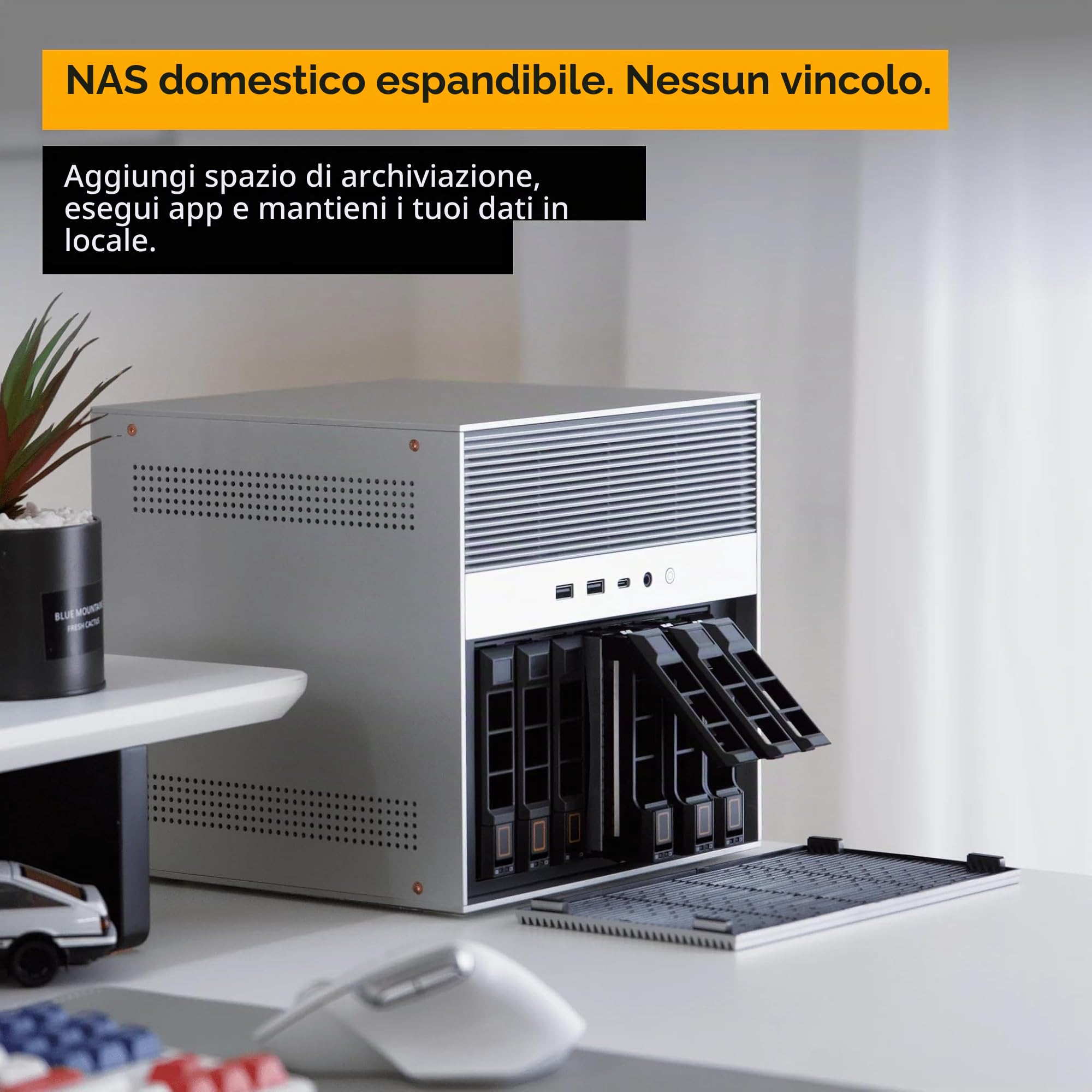 ZimaCube 2 NAS Server 6 Bay Intel i3-1215U per Cloud Personale e Backup | Dual Thunderbolt 4 & 2,5GbE e PCIe per Docker, Media Server, virtualizzazione e archiviazione privata