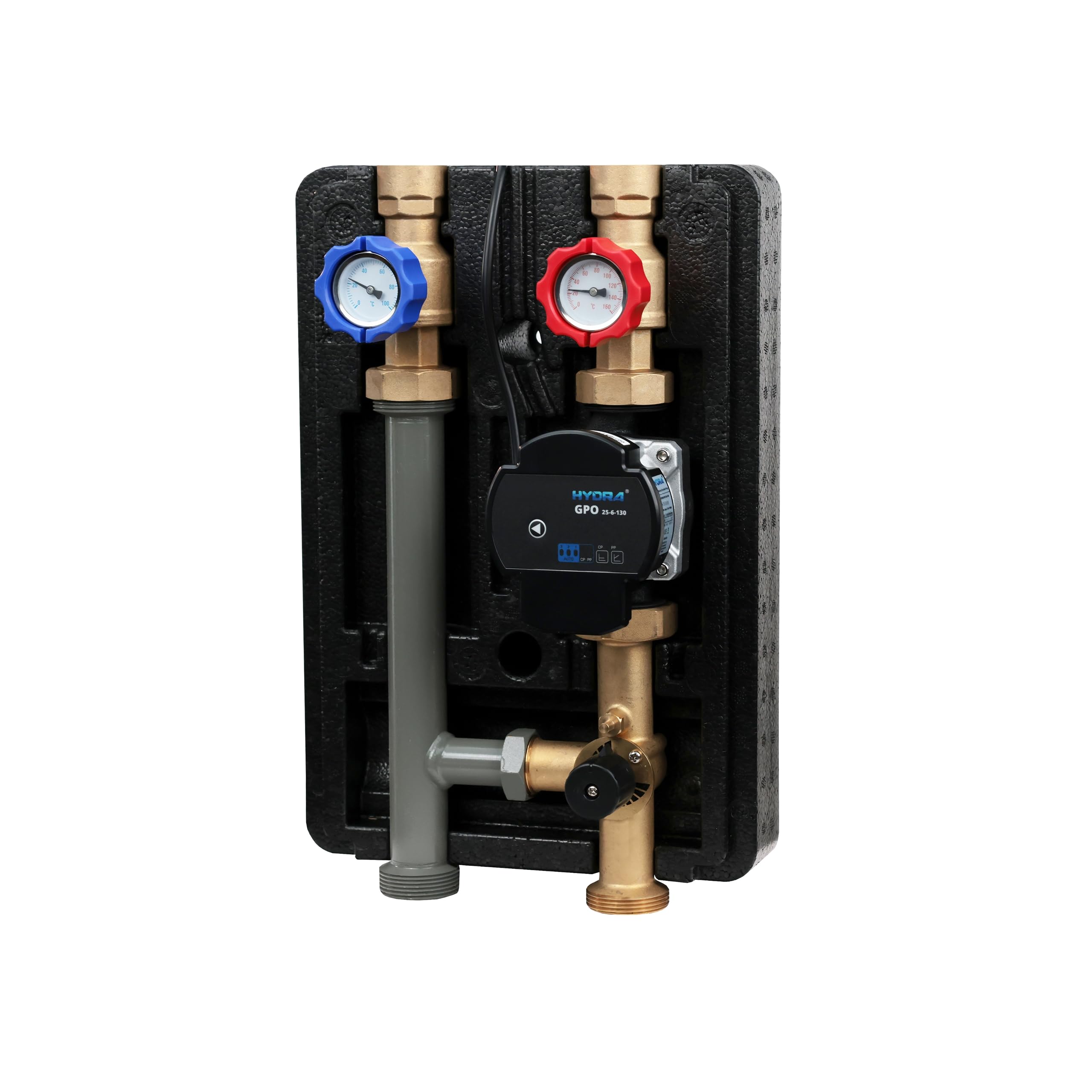 SUNEX GPO M DN25 - Estación de circuitos de calefacción con válvula mezcladora para sistemas de calefacción, sistemas de refrigeración, calefacción por suelo radiante