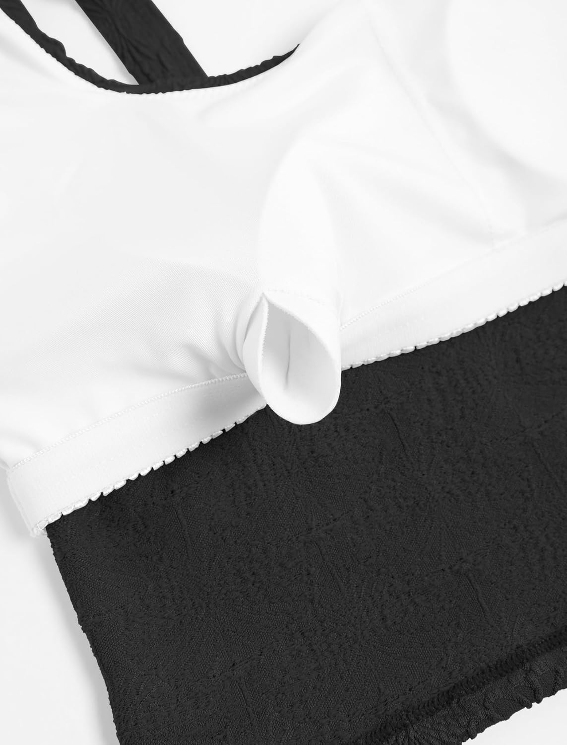 ZAFUL Womens Tankini Swimsuits Two Piece Tummy Control Bathing Suits Textured Tankini Swim Top with High Waisted Bottom - Image 5