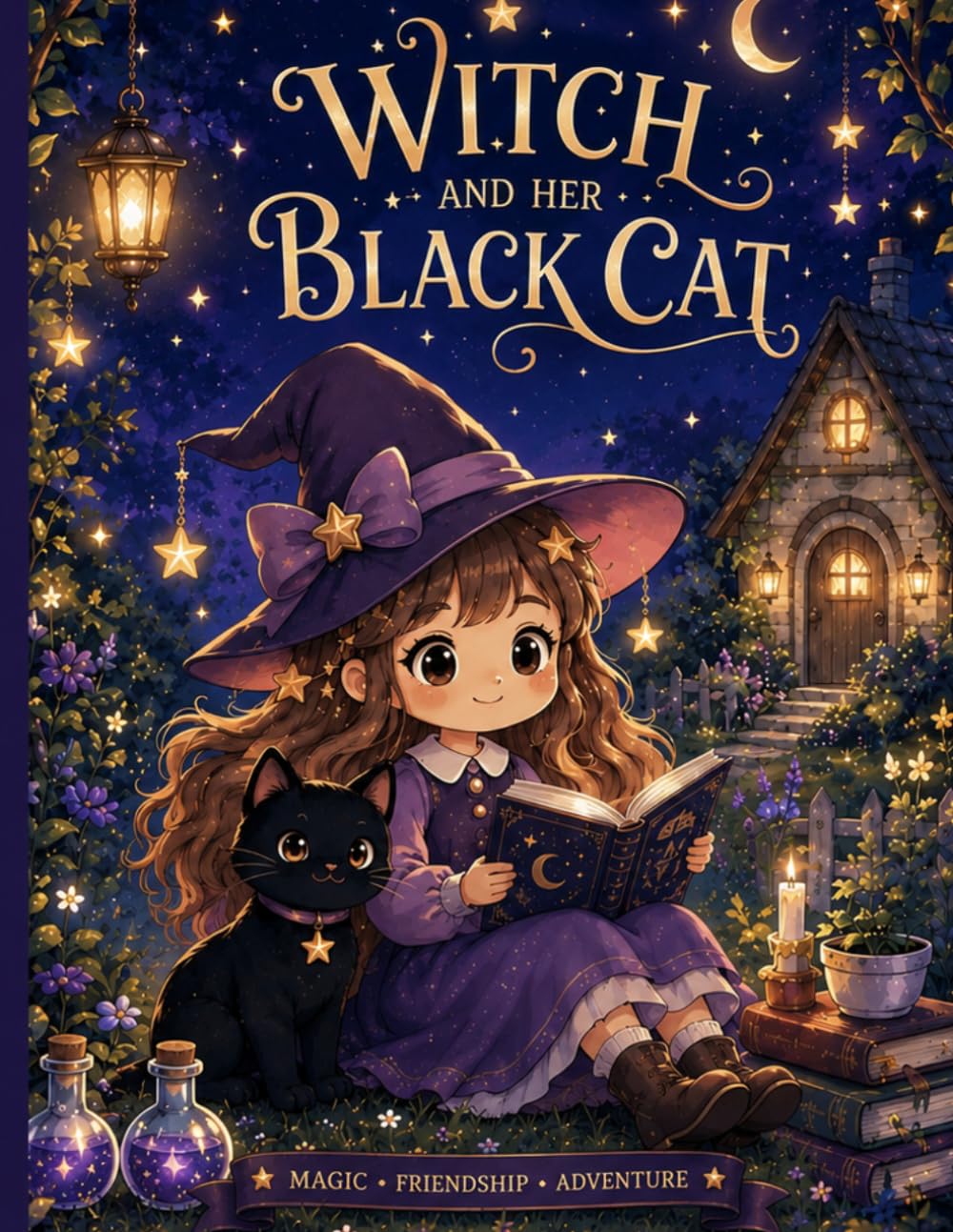 Witch and her black cat