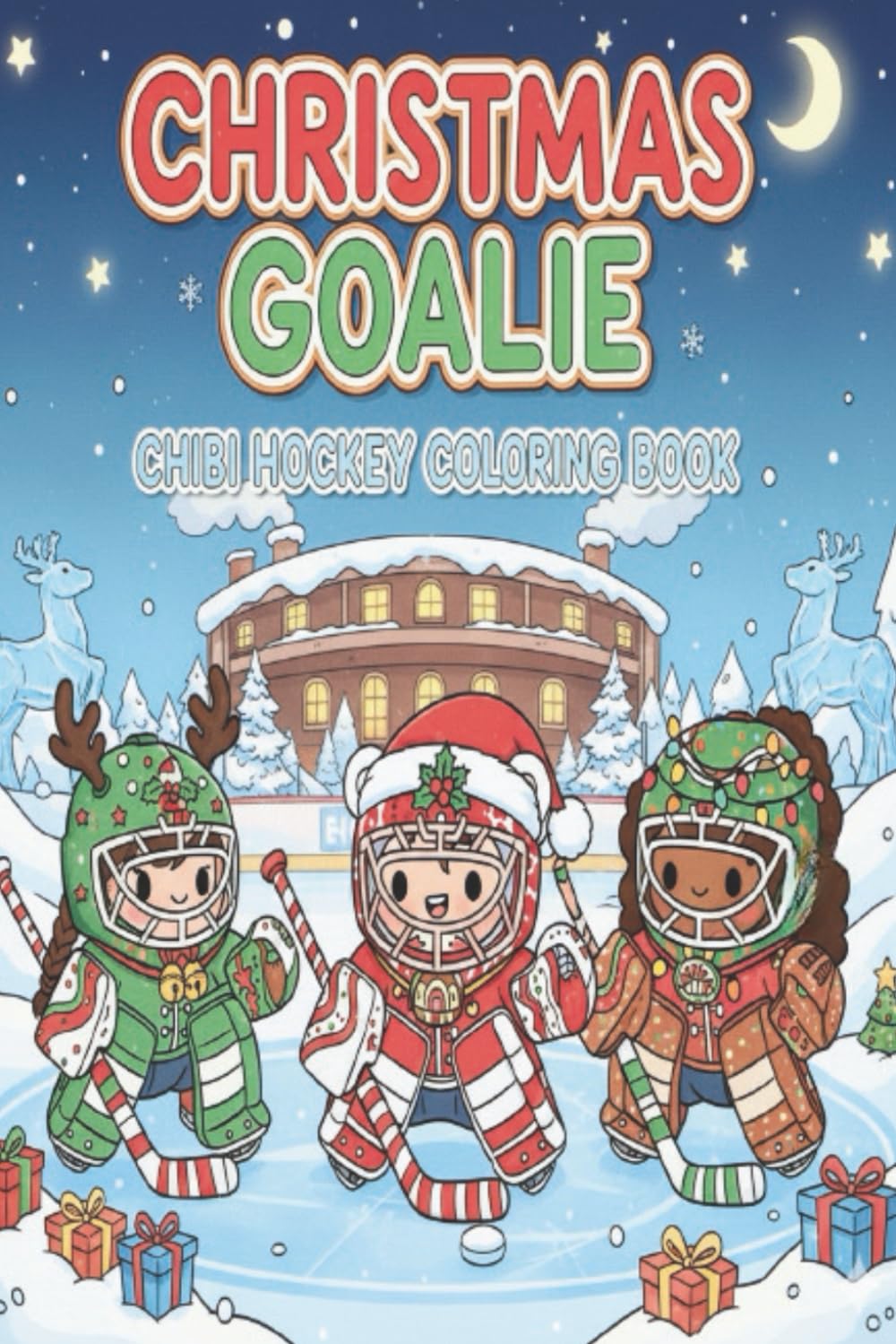 Christmas Goalie: Chibi Hockey Coloring Book