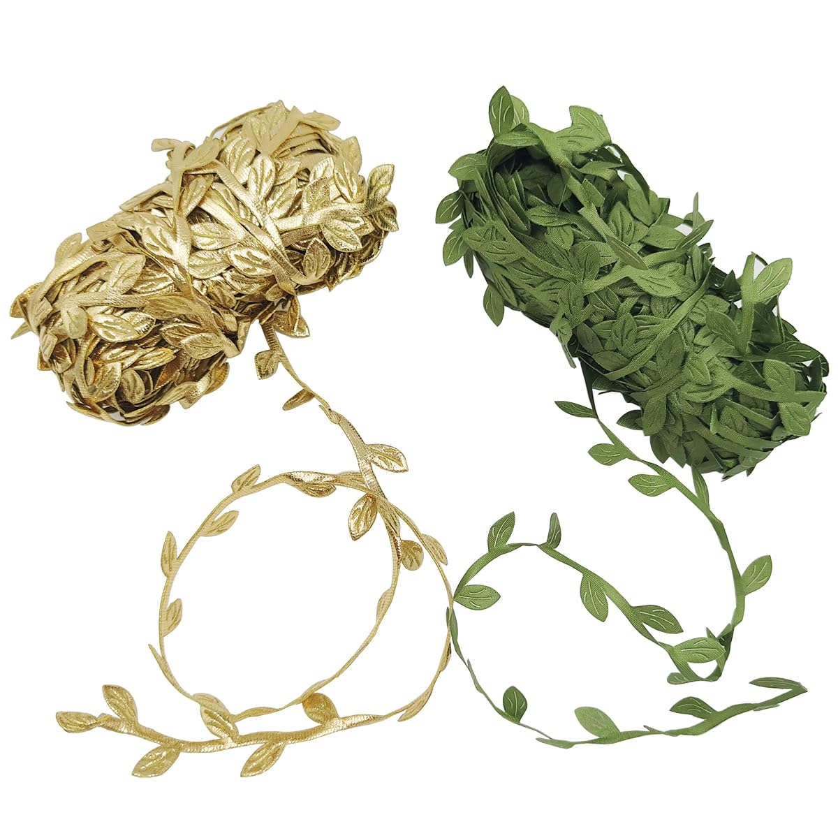 Ruban feuille lyfLux 40m doré vert pour décoration de mariage