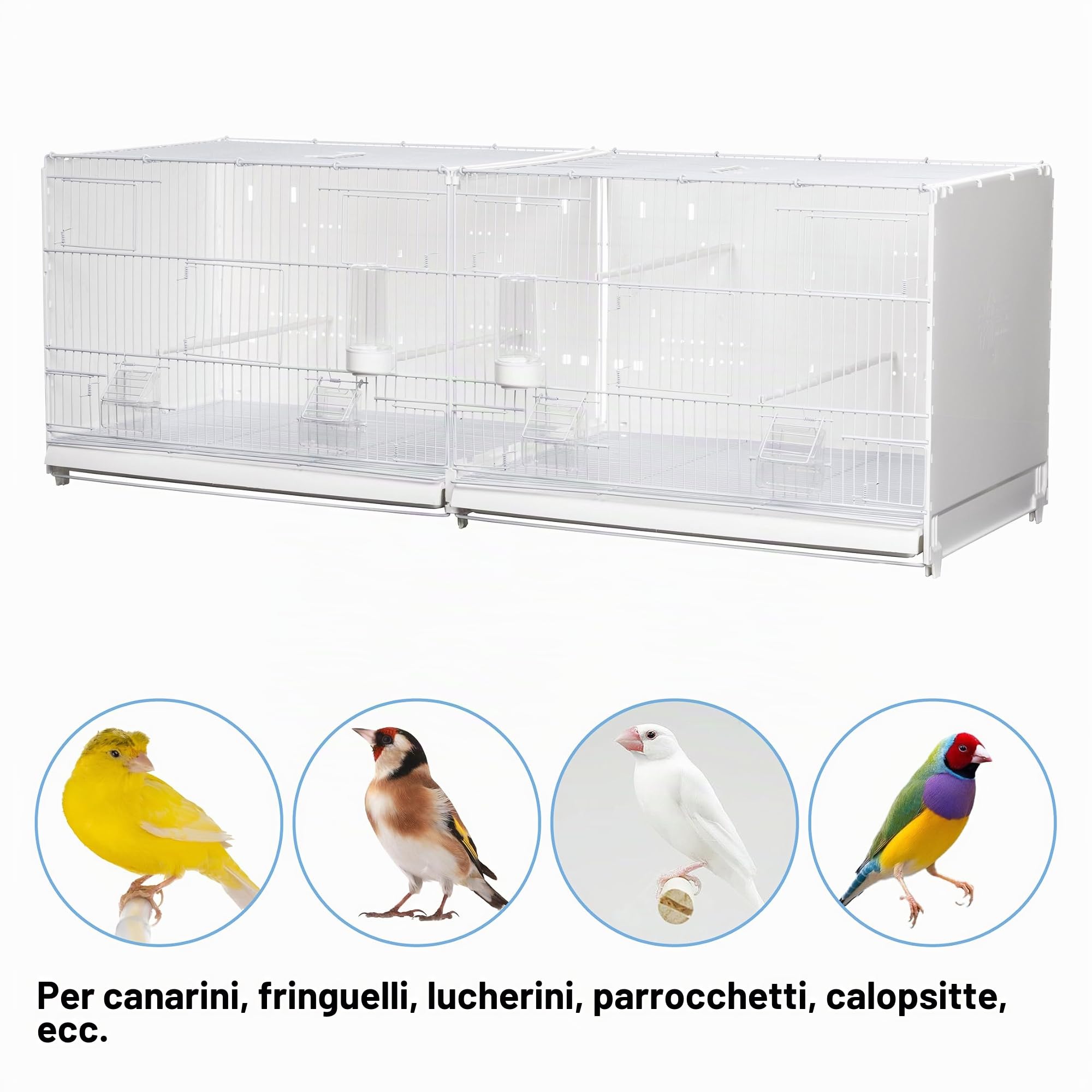Gabbia cova cm.120 Modello Cortina, Verniciata Bianca Pieghevole, Misure cm.120x40x40 h. la Gabbia è sovrapponibile con Laterali e Posteriore Chiusi