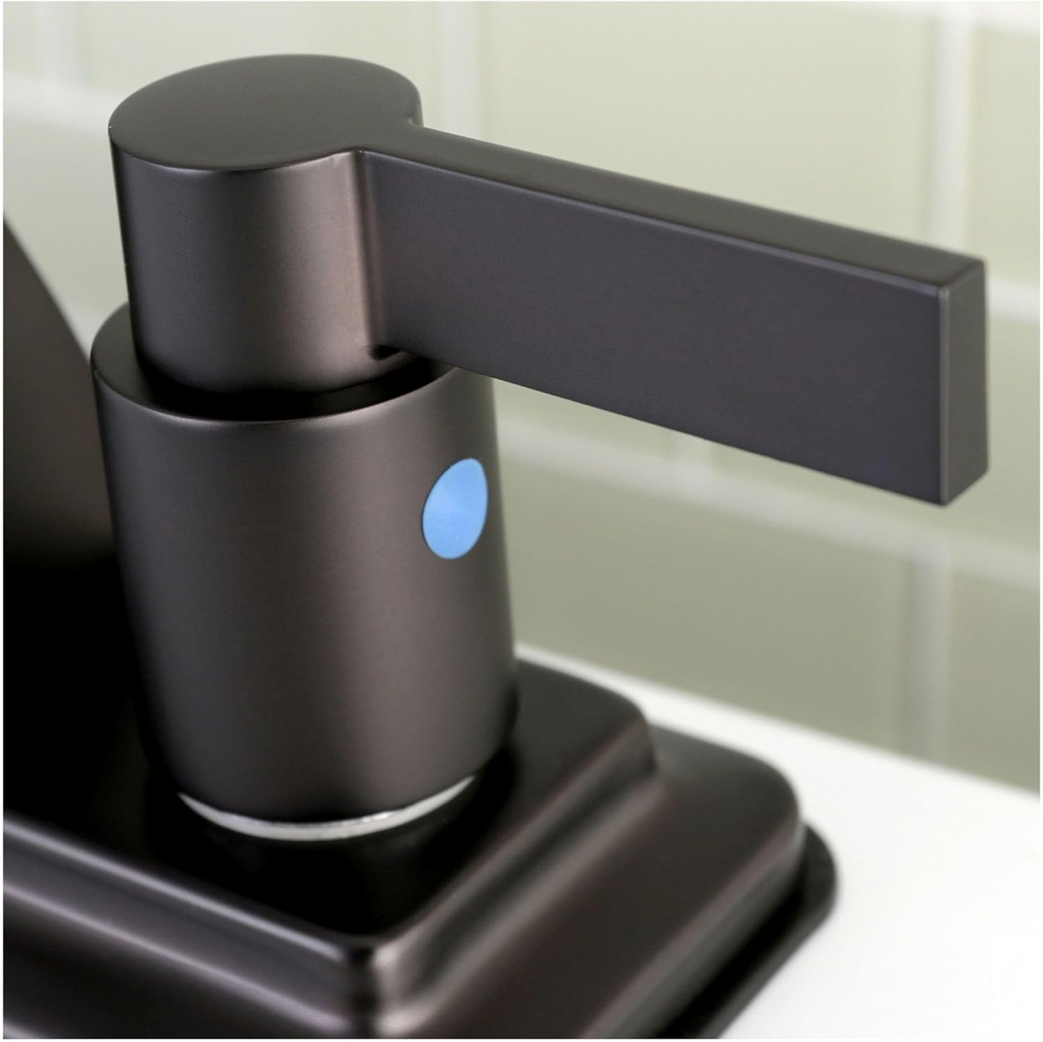 Kingston Brass KB4648NDL 3-7/8-Inch in Spout Reach NuvoFusion 4-Inch Centerset Euro High Rise Spout Lavatory Faucet with Brass/ABS Pop-Up, Brushed Nickel