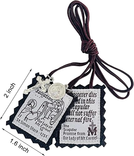 Miniatura 2 de Escapularios Católicos, Escapulario Marrón de Nuestra Señora del Monte Carmelo, Escapularios Católicos Escapularios Católicos Regalo Católico para
