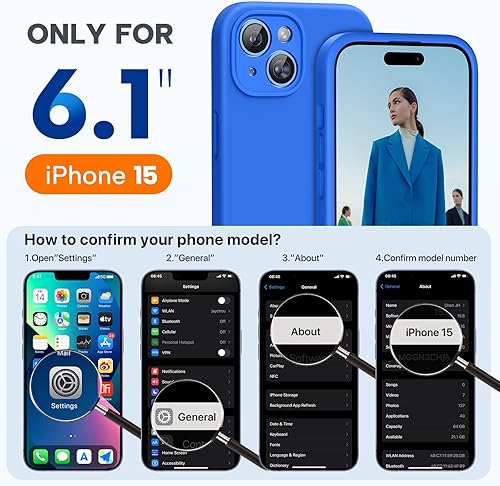 Miniatura 1035 de Miracase - Funda diseñada para iPhone 11 con protector de pantalla, funda de goma de silicona líquida, protección total contra caídas y a prueba