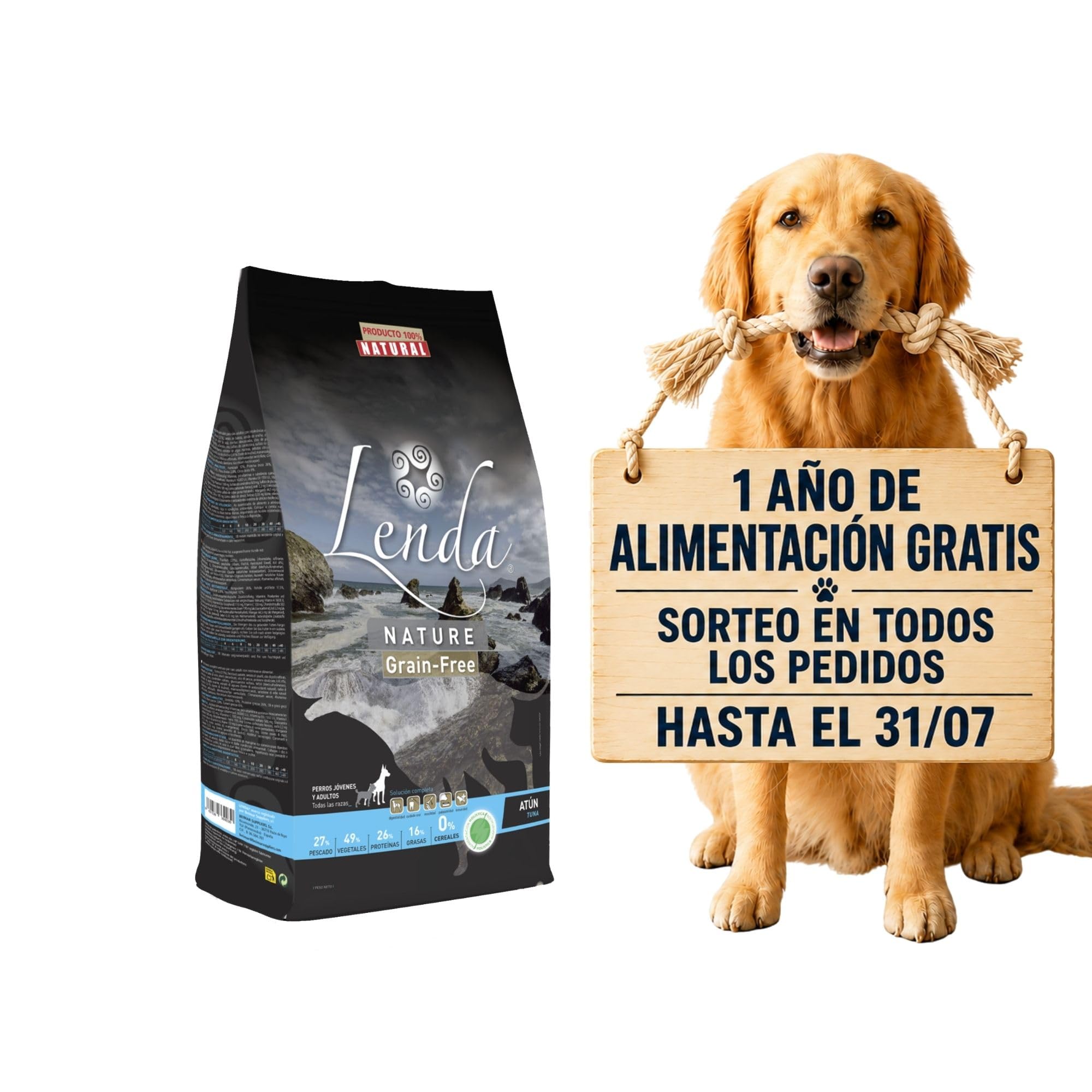 Lenda Atún 12Kg - Pienso Hipoalergénico para Perros Jóvenes y Adultos con Alergias o Intolerancias | Comida para Perros Rica en Atún | Pienso para Perro Natural y SIN Cereales