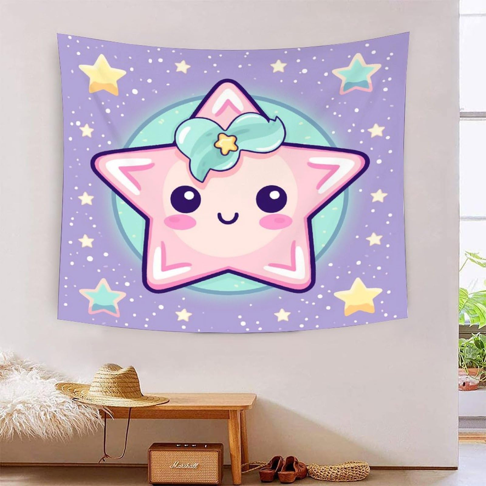 Tissu pour chambre pentagramme 3D grand format textile mural isolant - 7