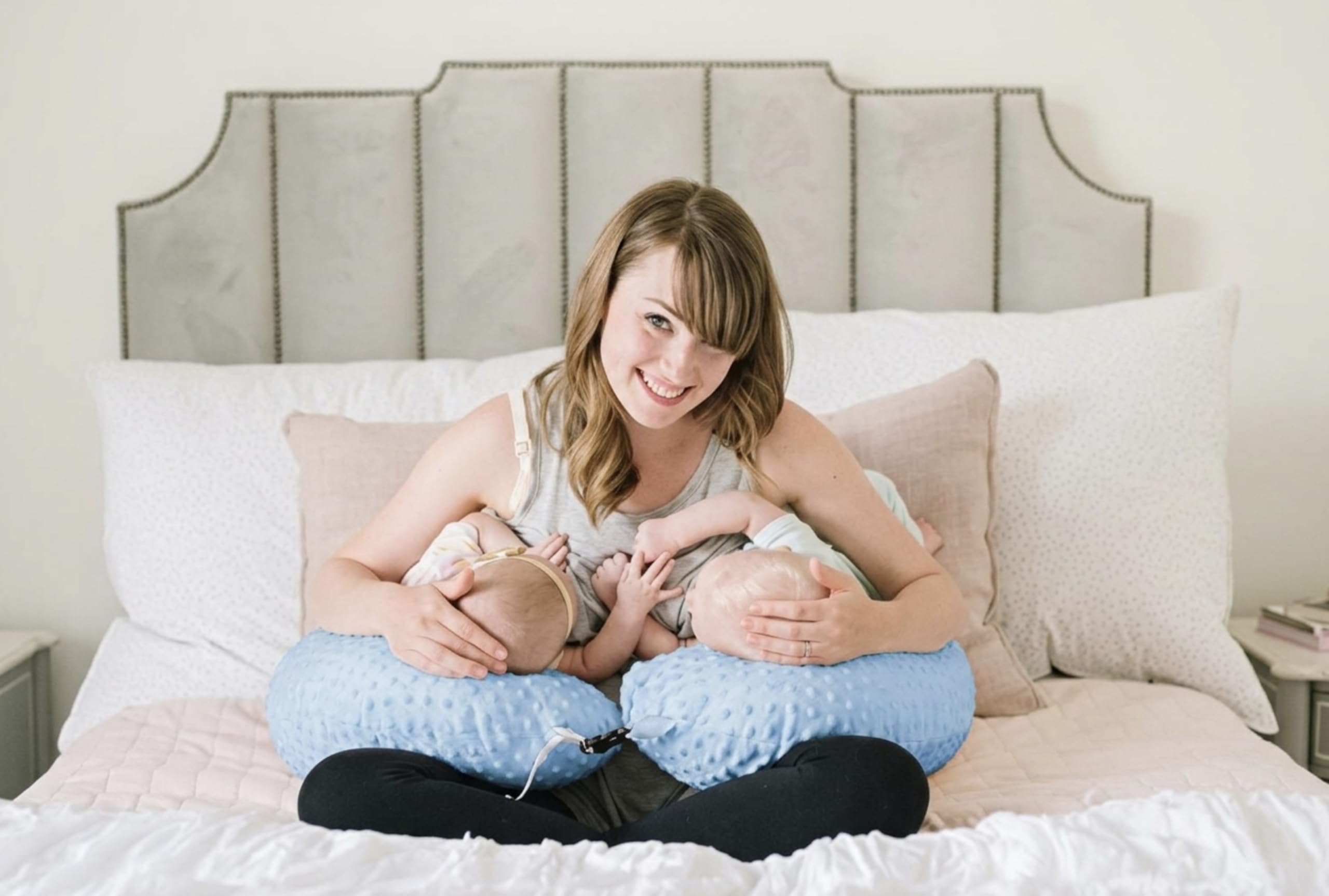 Twin Z Nursing Pillow | Bottle or Breastfeeding | Plus Size Friendly - Blue product thumbnail 4