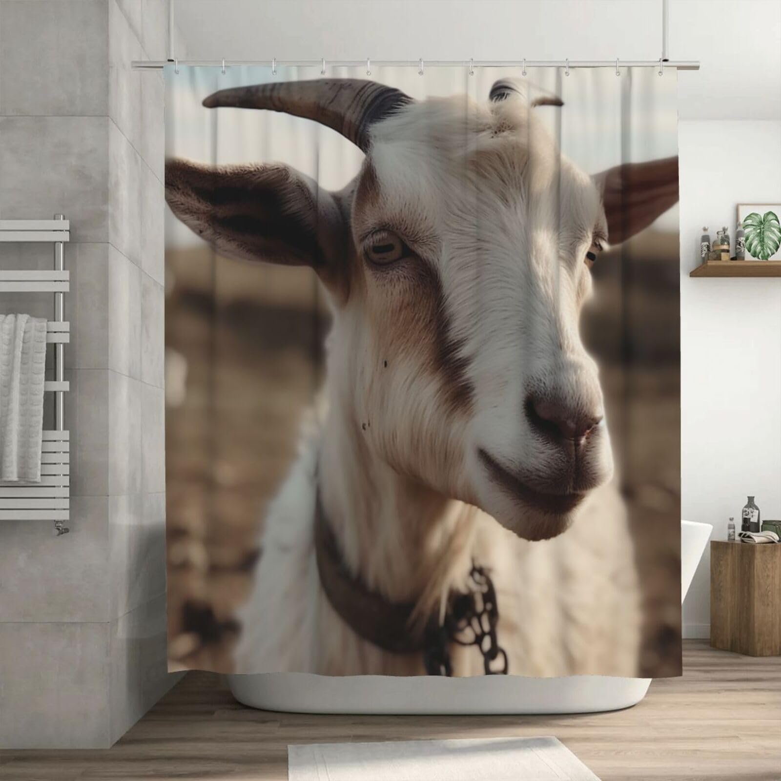 Rideau de douche imperméable 182x182 cm épais avec crochets pour bain