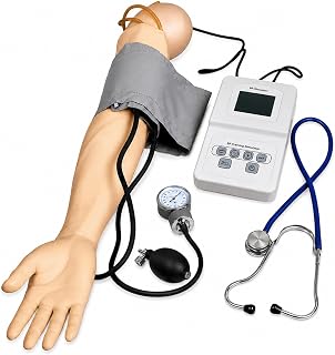 Advanced Blood Pressure Training Arm Simulator Model Simulator Practice Arm Model Blood Pressure Kit with Full Set Accessories for Nursing Training Teaching Education Supplies