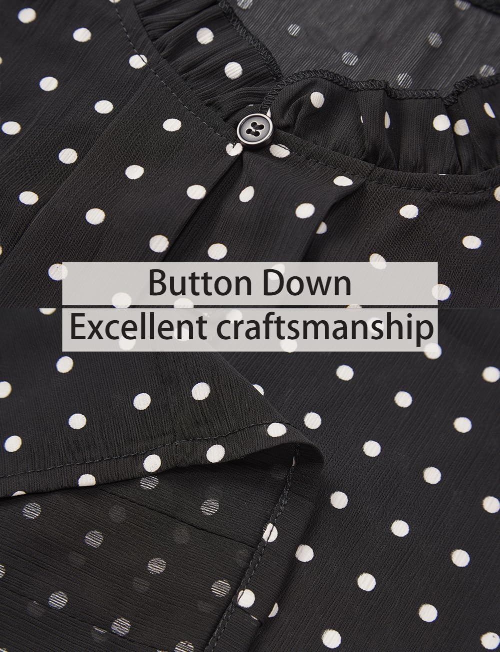 Womens Sleeveless Chiffon Blouses Summer Mock Neck Peasant Tops for Women Dressy - Image 5