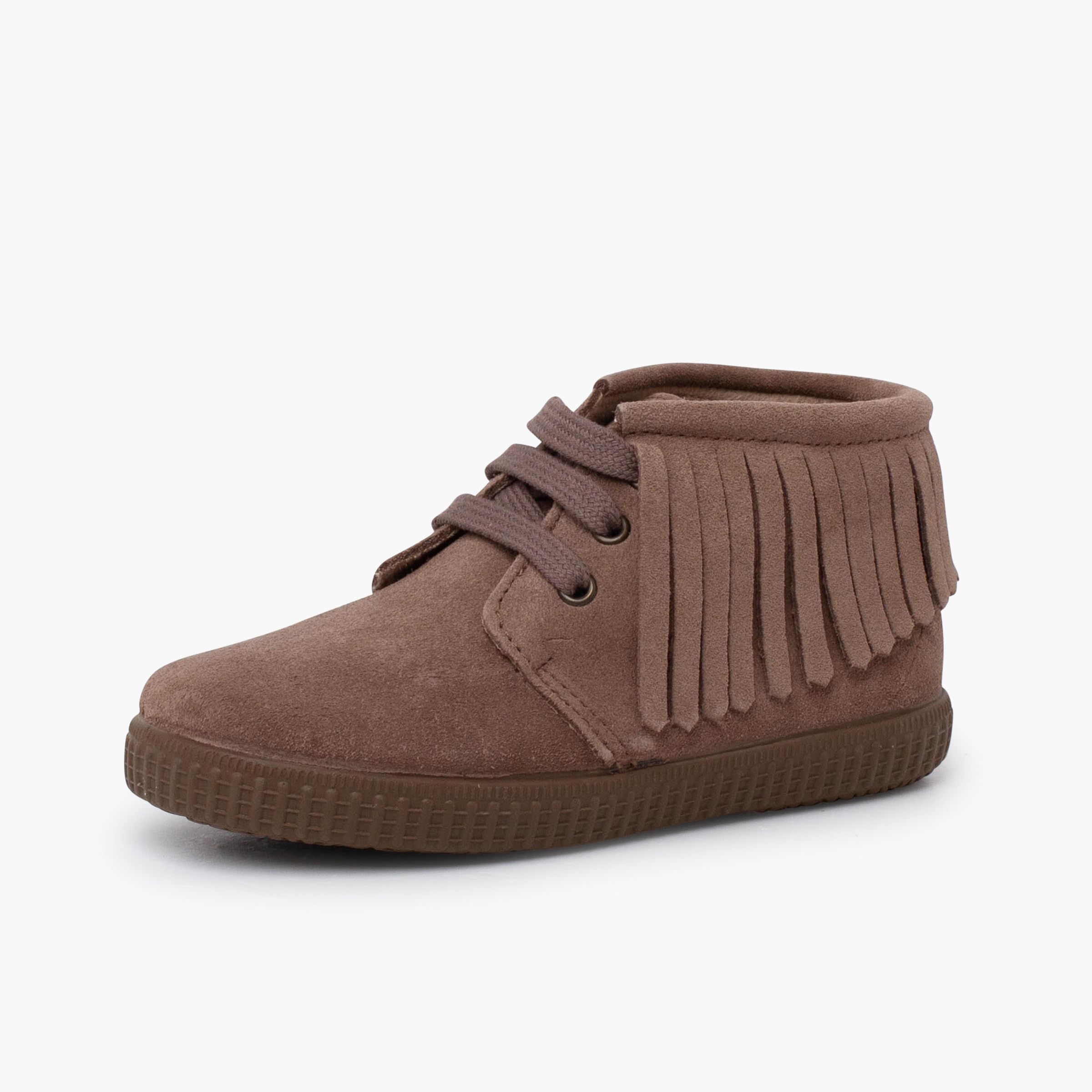 Pisamonas Botas Niños Serraje Flecos Puntera Redonda